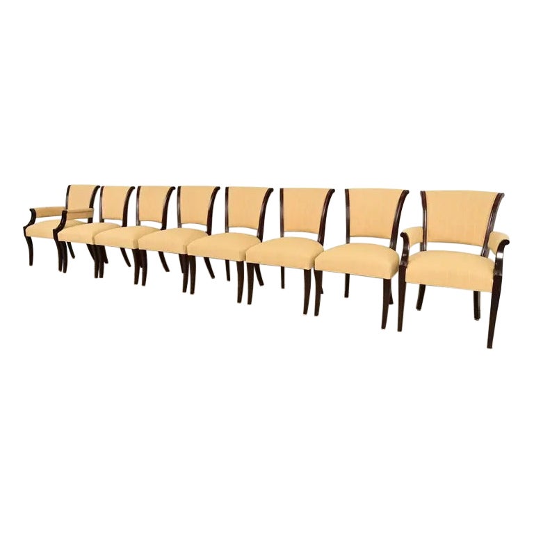 Barbara Barry for Baker Furniture Modern Mahogany Dining Chairs, Set of Eight
