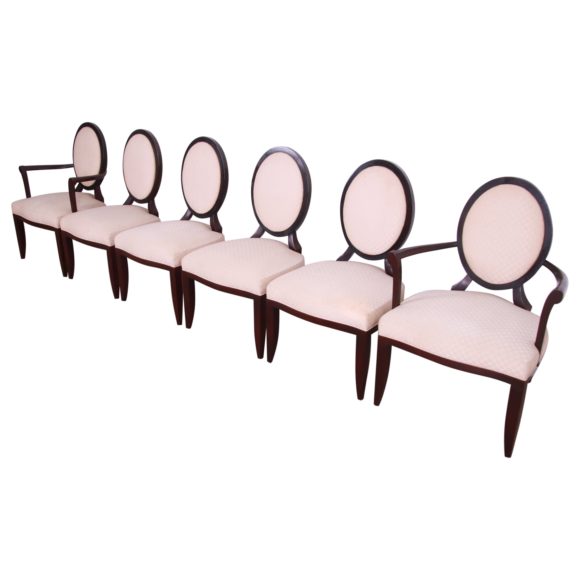 Barbara Barry for Baker Furniture Modern Mahogany Dining Chairs, Set of Six