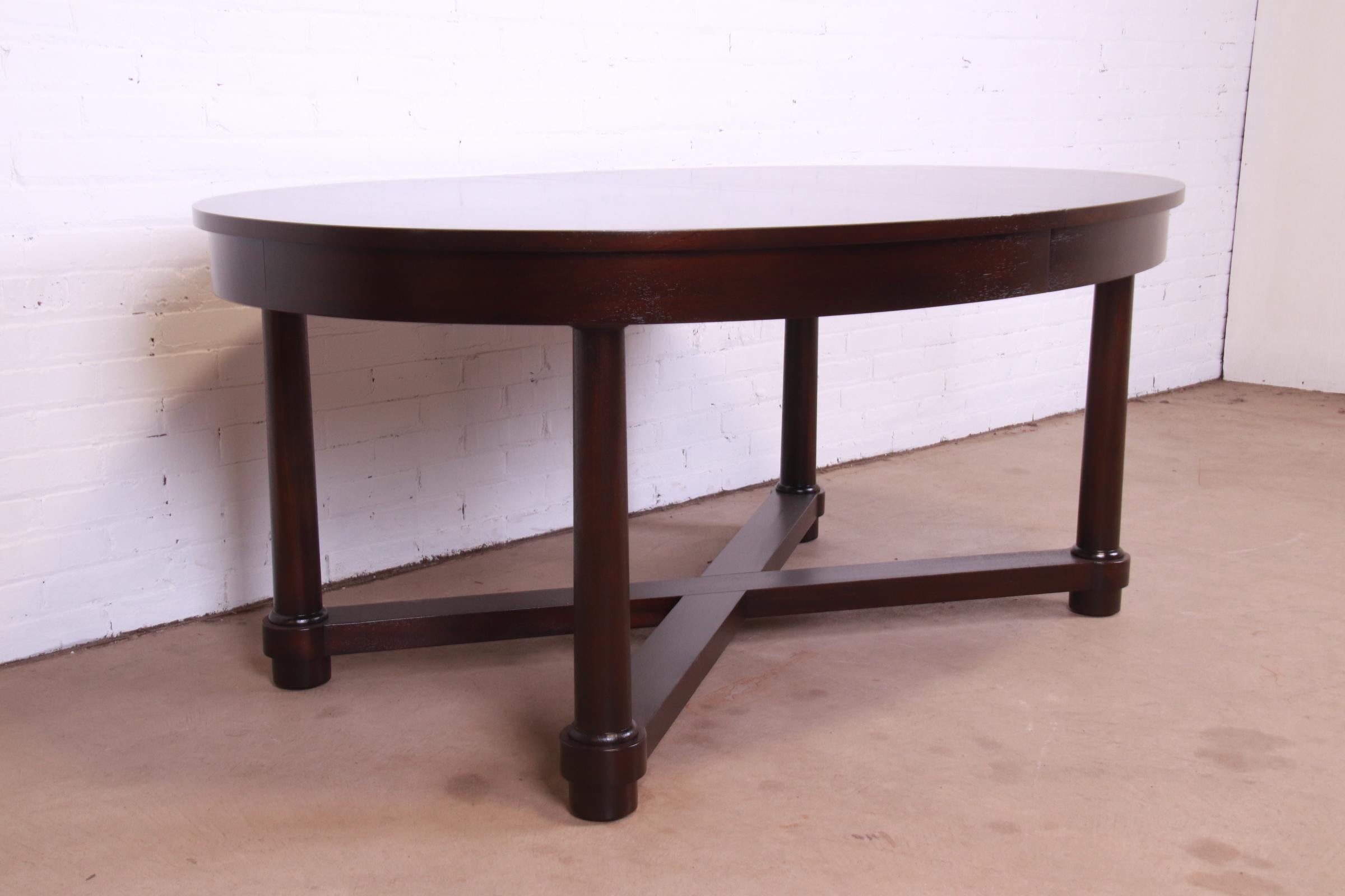 Barbara Barry for Baker Furniture Modern Neoclassical Mahogany Dining Table 4