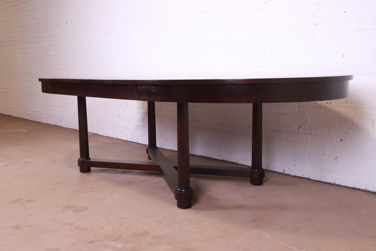 Barbara Barry for Baker Furniture Modern Neoclassical Mahogany Dining Table In Good Condition For Sale In South Bend, IN