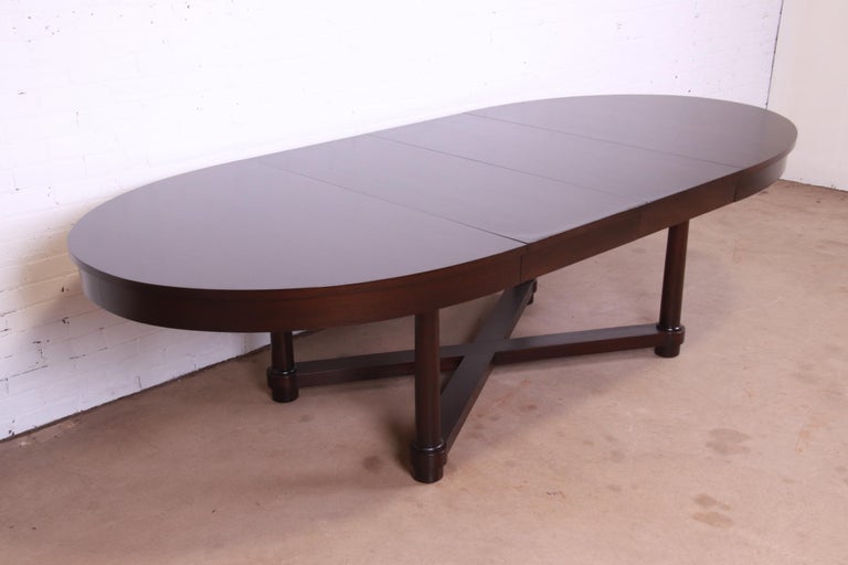 20th Century Barbara Barry for Baker Furniture Modern Neoclassical Mahogany Dining Table For Sale