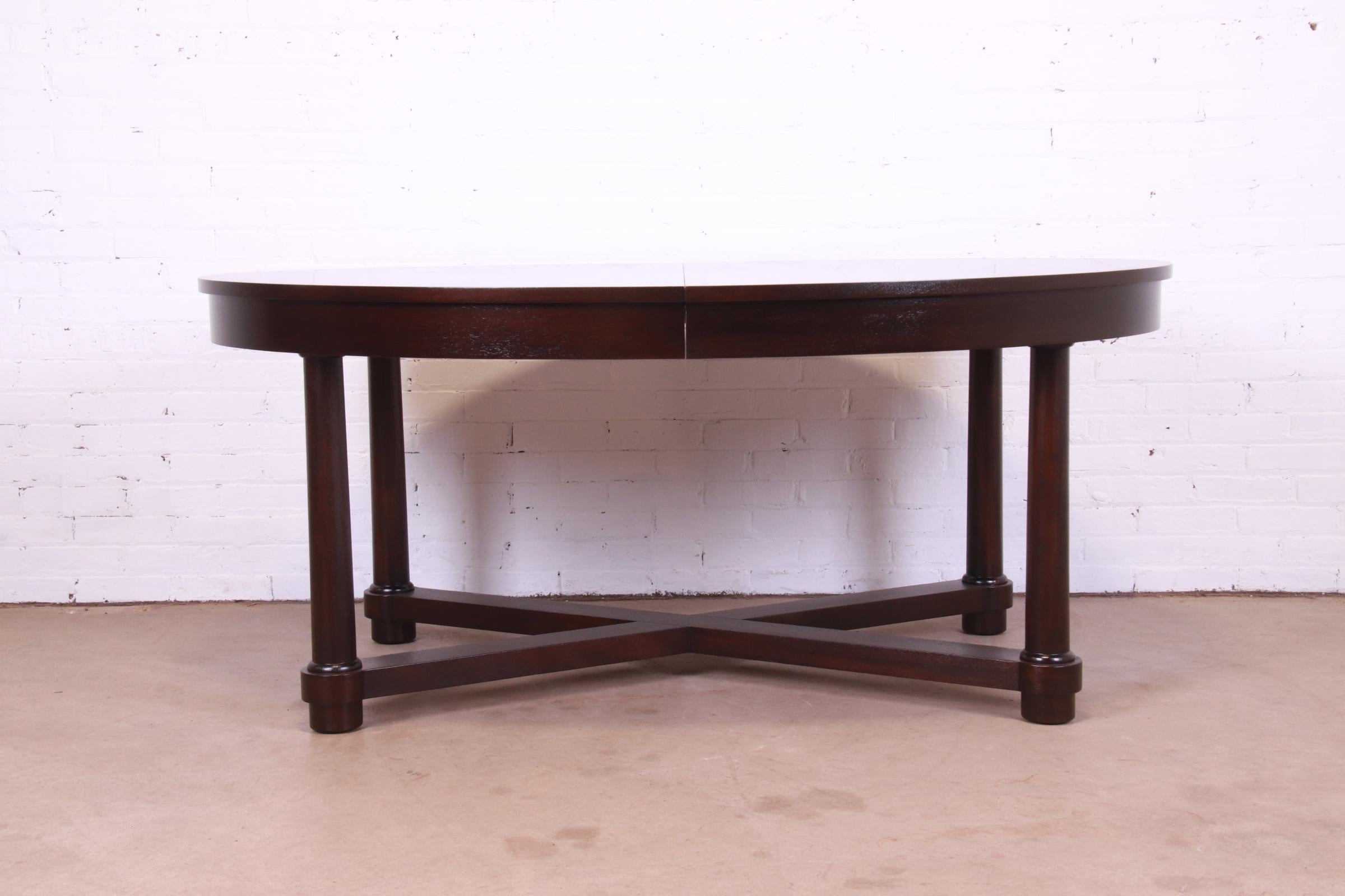 Barbara Barry for Baker Furniture Modern Neoclassical Mahogany Dining Table 1