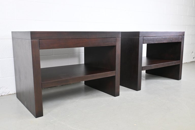 American Barbara Barry for Baker Furniture Modern Nightstands, a Pair For Sale