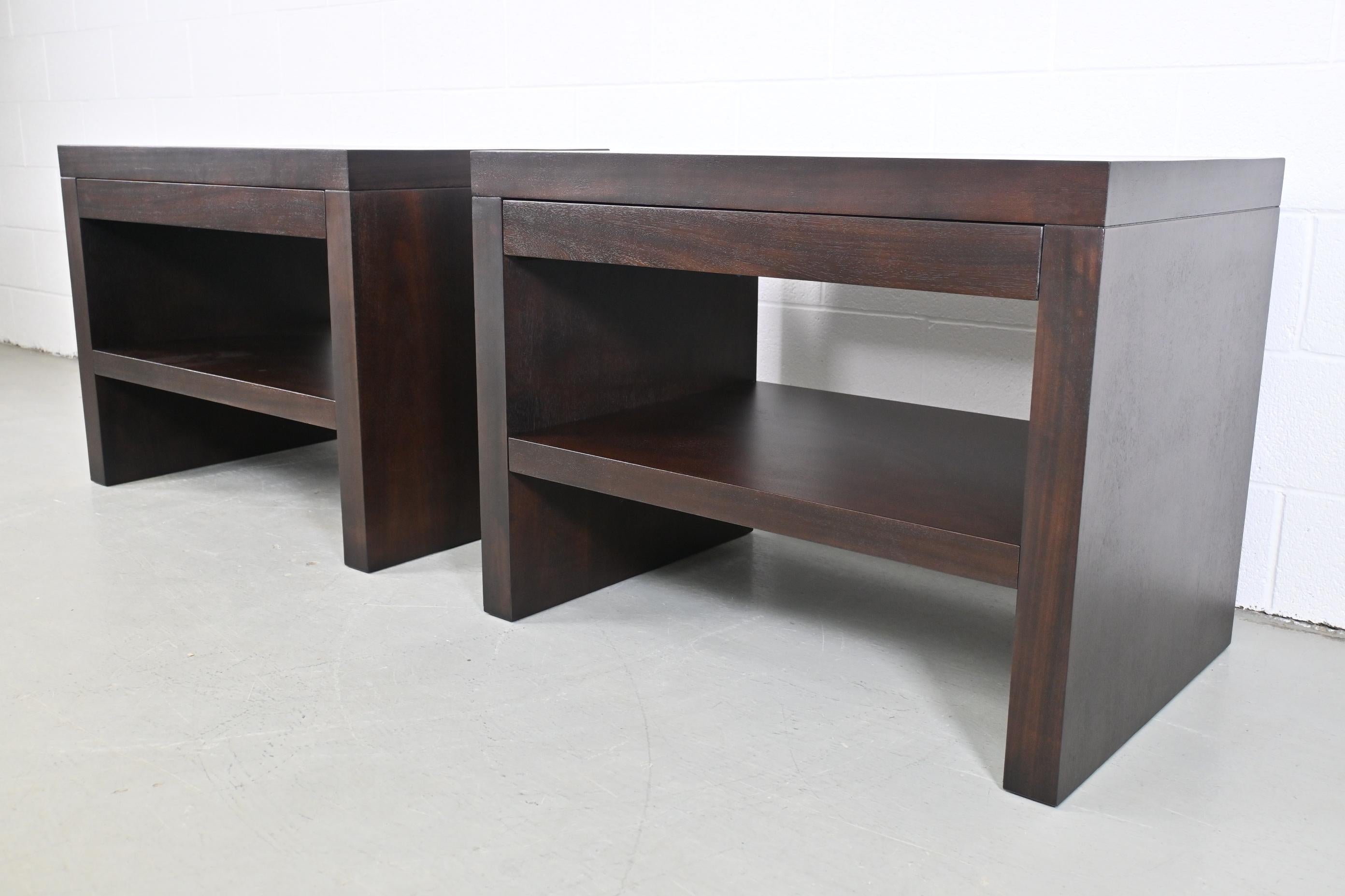 Lacquered Barbara Barry for Baker Furniture Modern Nightstands, a Pair