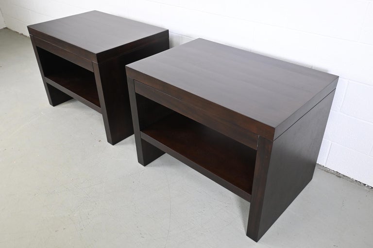 Late 20th Century Barbara Barry for Baker Furniture Modern Nightstands, a Pair For Sale