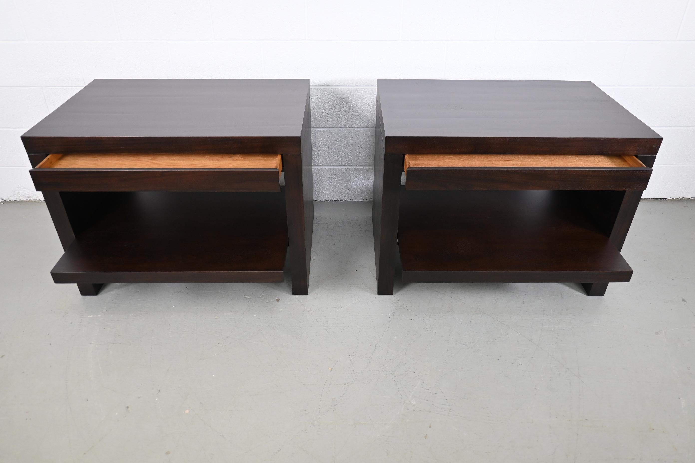 Wood Barbara Barry for Baker Furniture Modern Nightstands, a Pair