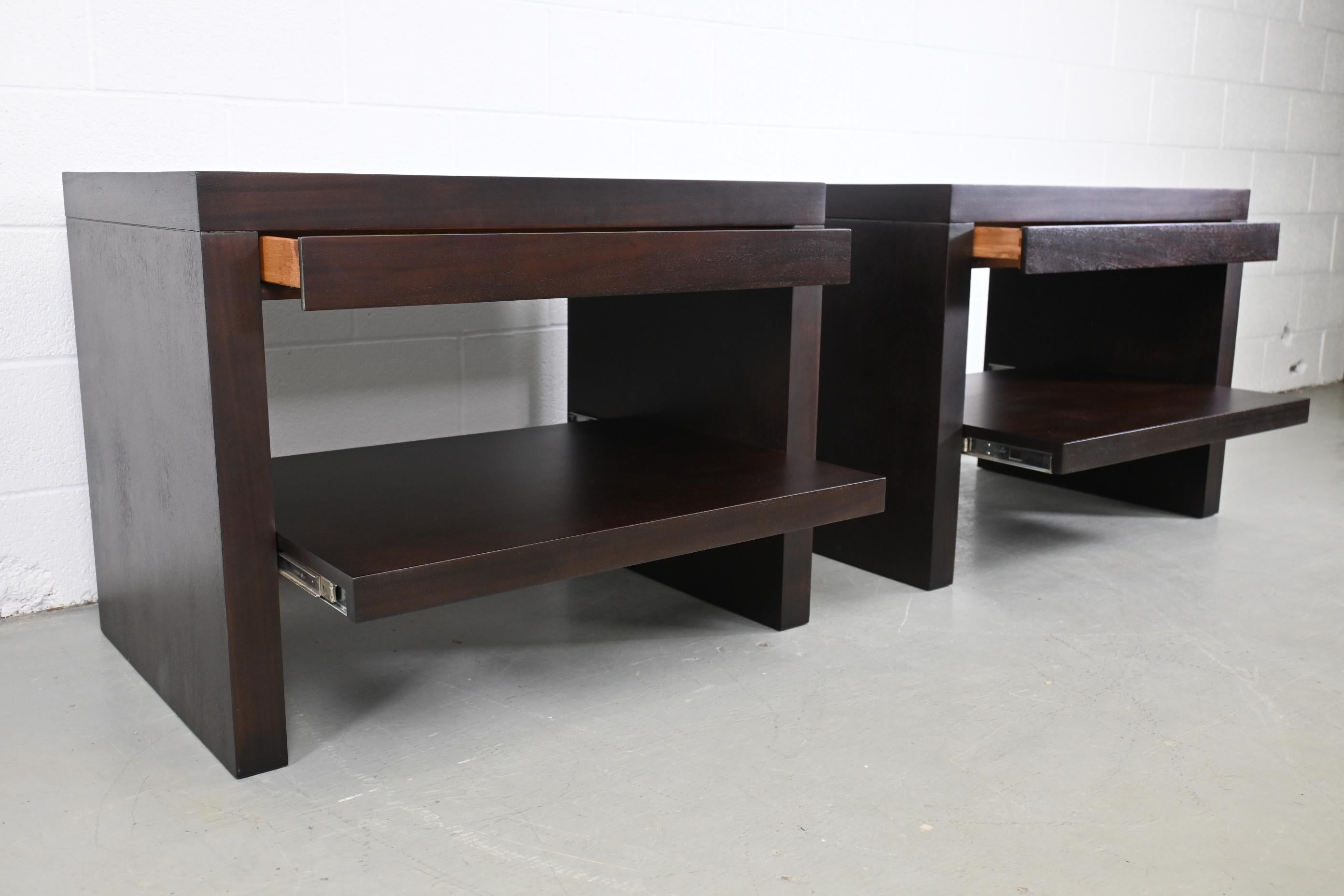 Barbara Barry for Baker Furniture Modern Nightstands, a Pair 1