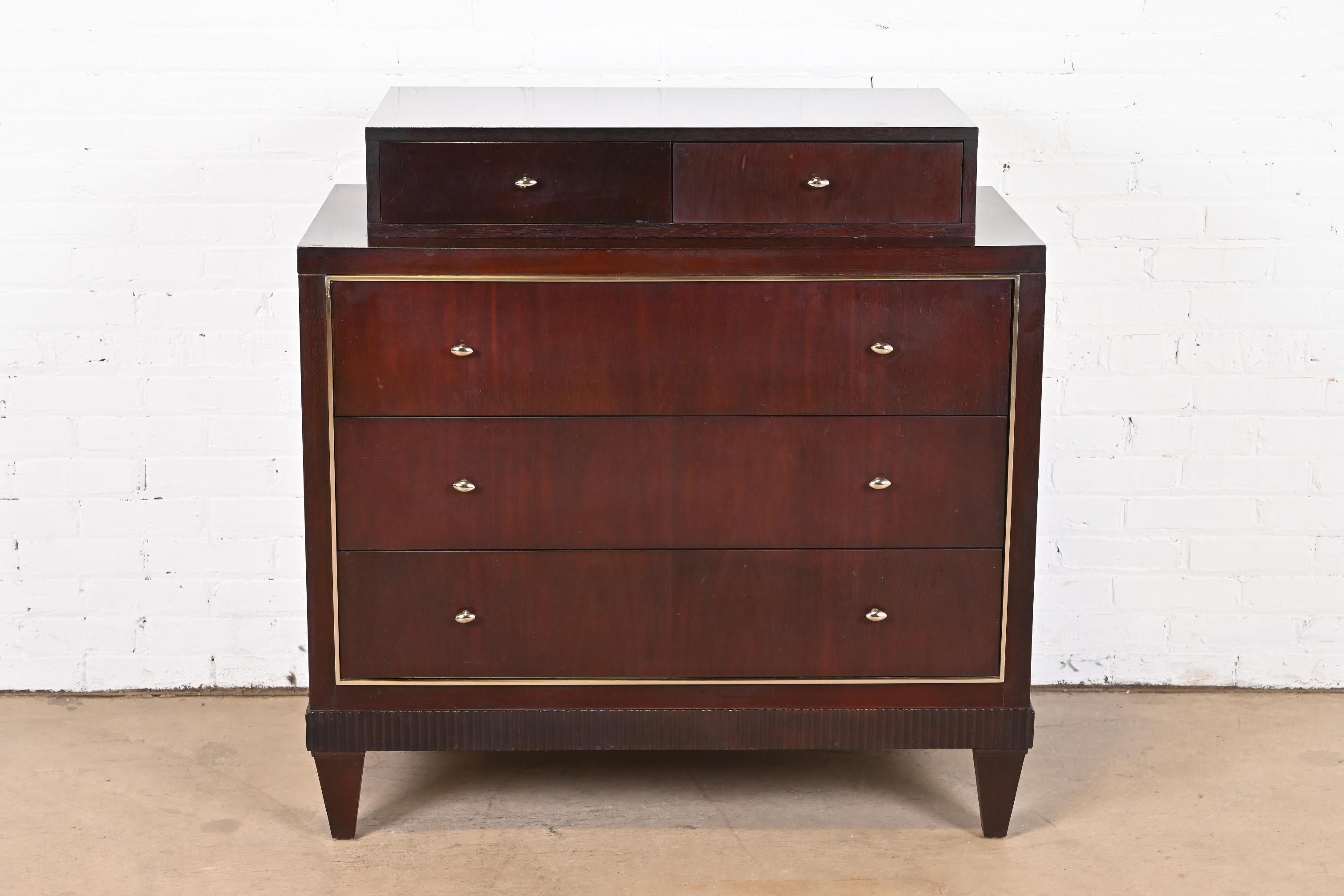 Barbara Barry for Baker Furniture Modern Regency Dark Mahogany Chest of Drawers In Good Condition In South Bend, IN
