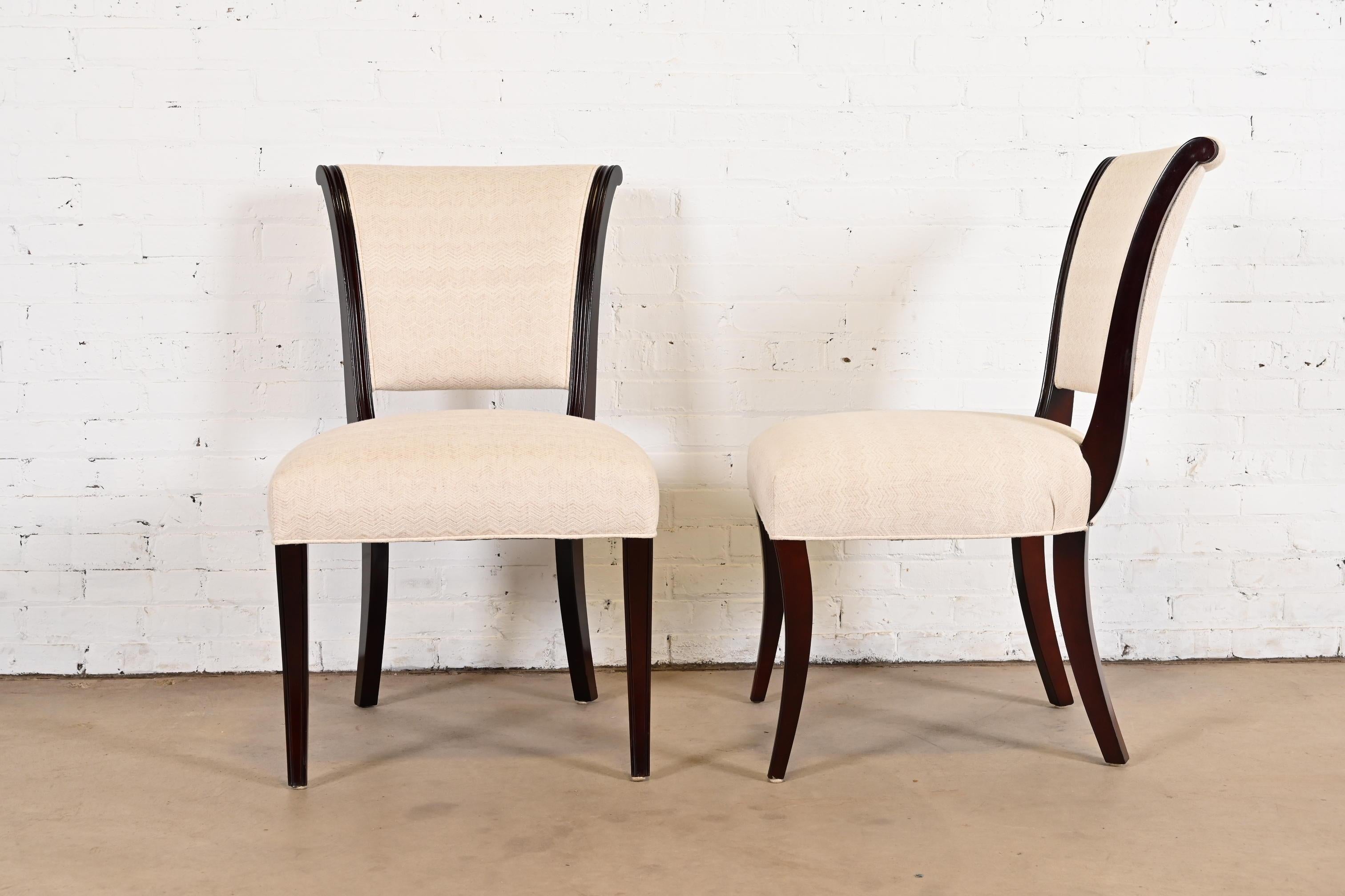 Barbara Barry for Baker Furniture Modern Regency Mahogany Dining Chairs, Eight 4