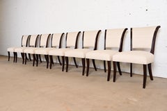 Barbara Barry for Baker Furniture Modern Regency Mahogany Dining Chairs, Eight
