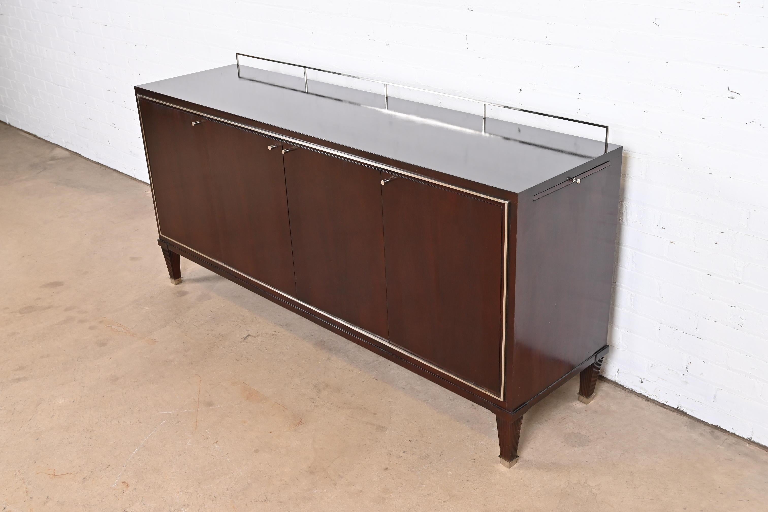 Barbara Barry for Baker Furniture Modern Regency Mahogany Sideboard Credenza In Good Condition In South Bend, IN