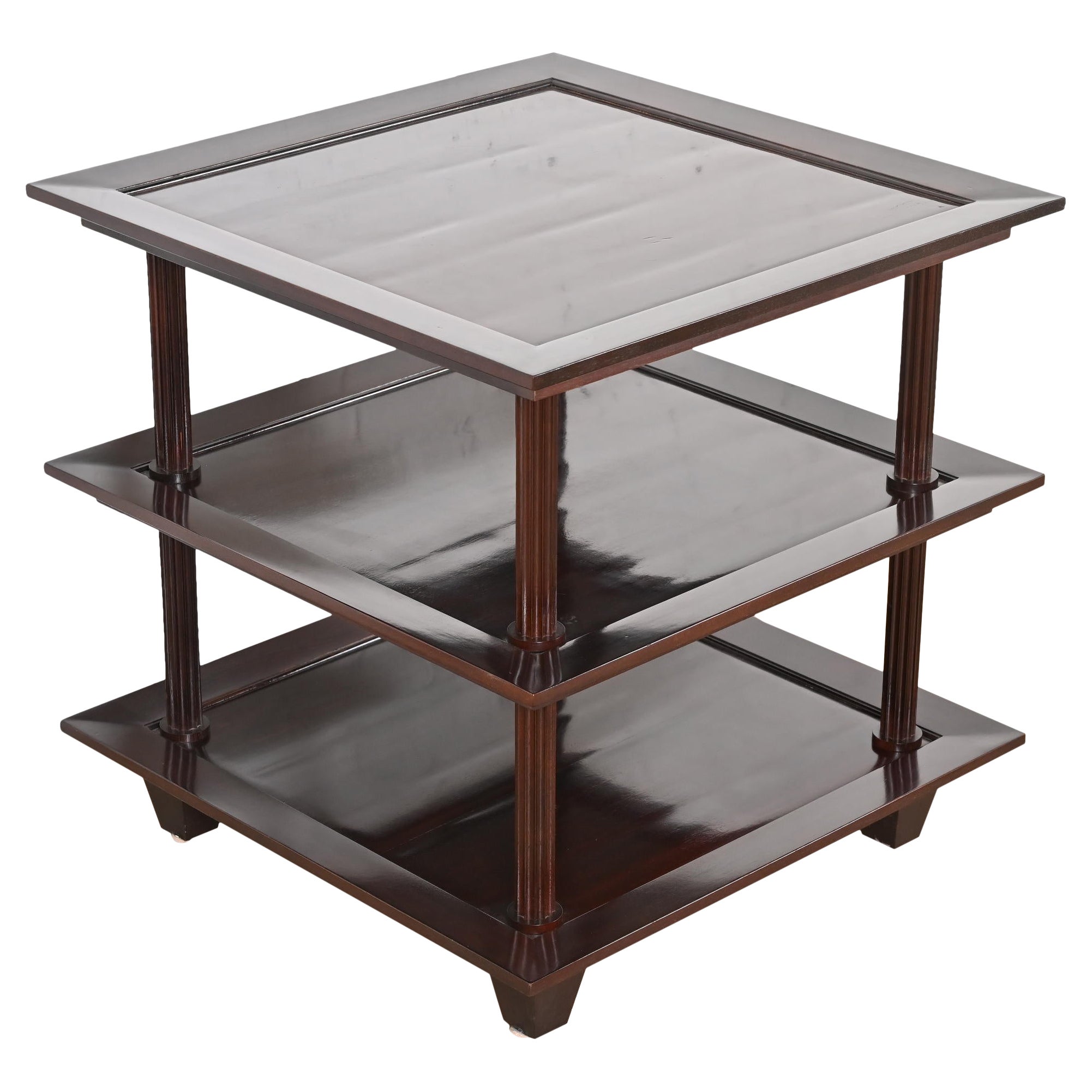 Barbara Barry for Baker Furniture Modern Regency Mahogany Tiered Side Table