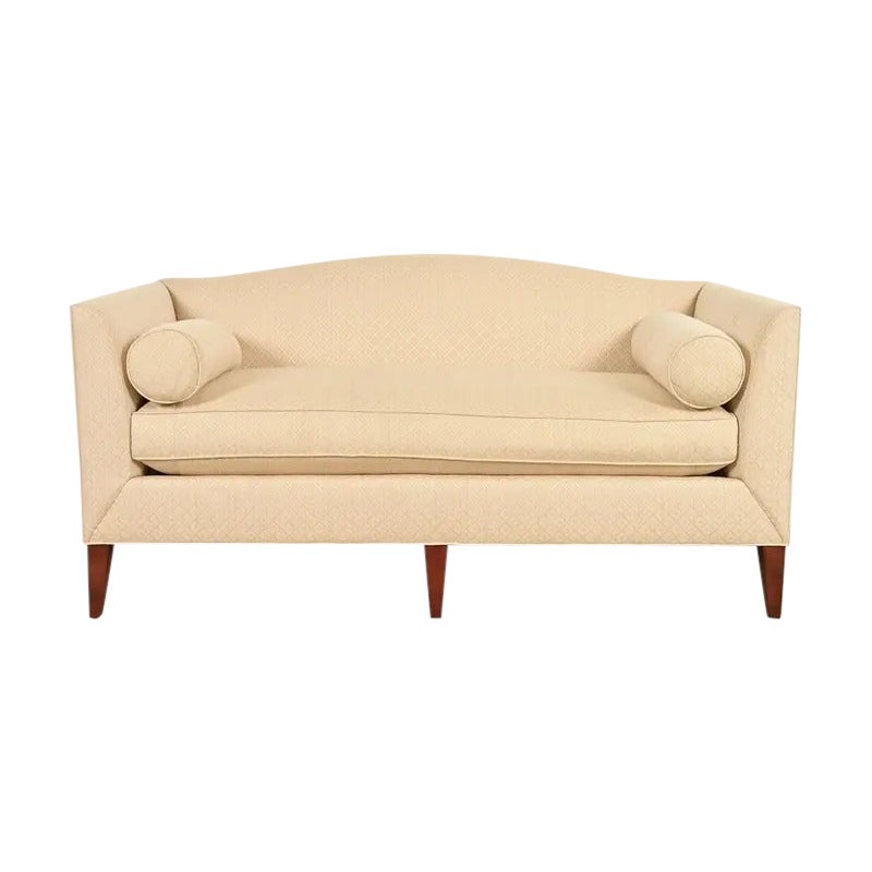 Barbara Barry for Baker Furniture Modern Regency Upholstered Camelback Sofa