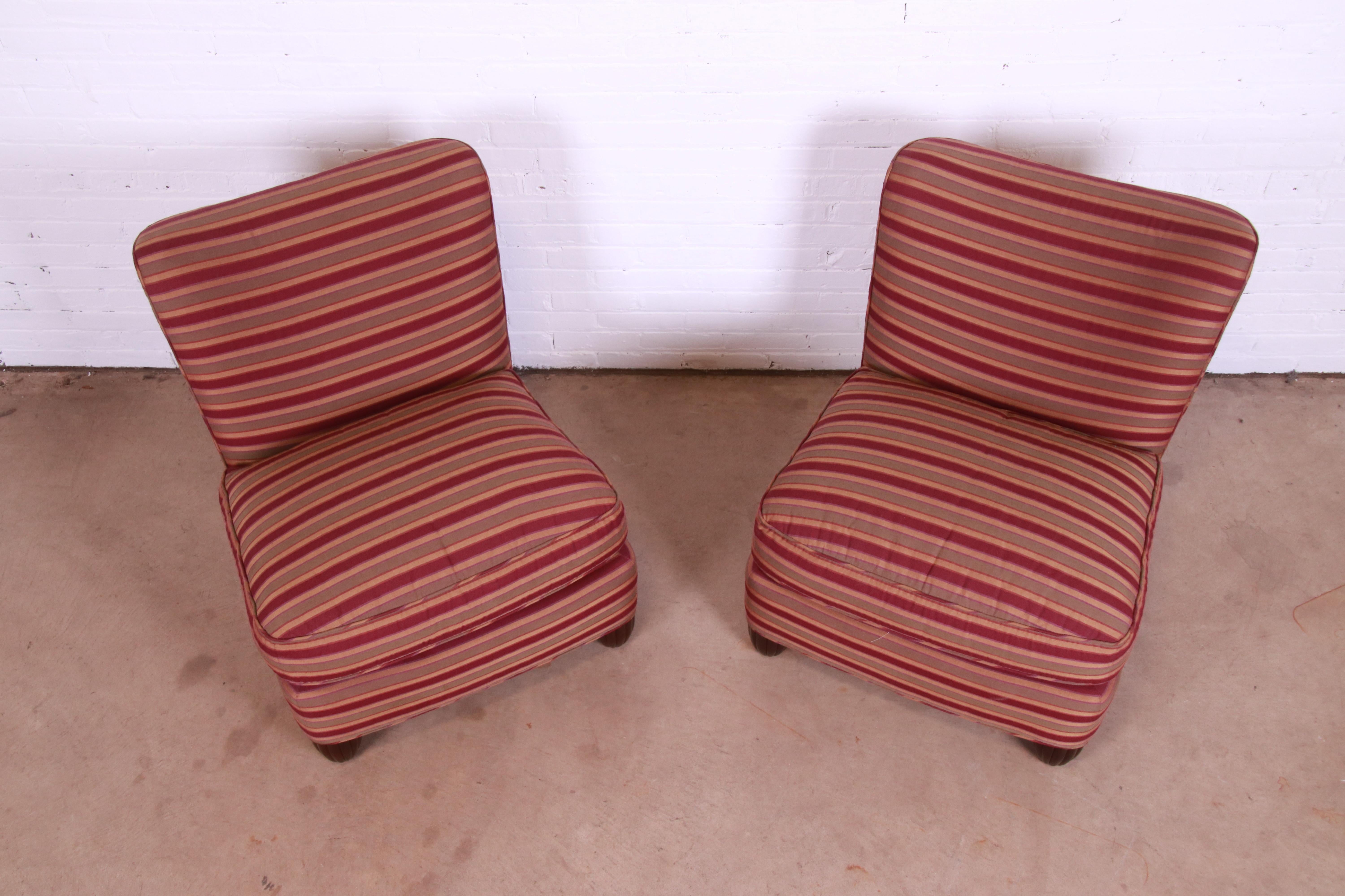 Barbara Barry for Baker Furniture Modern Upholstered Lounge Chairs, Pair 1