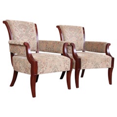 Barbara Barry for Baker Furniture Modern Upholstered Lounge Chairs, Pair