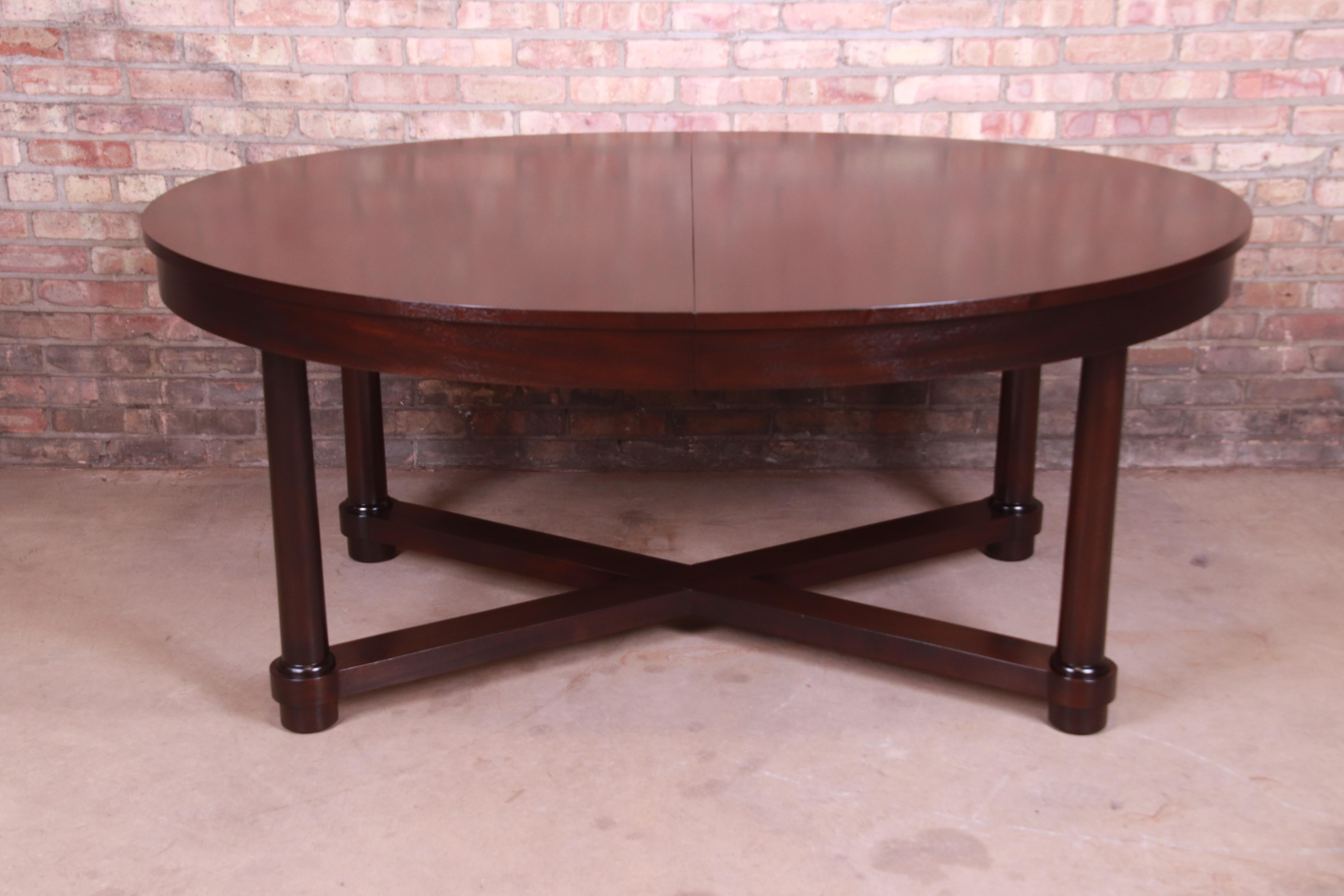 Barbara Barry for Baker Furniture Neoclassical Mahogany Dining Table, Refinished 3