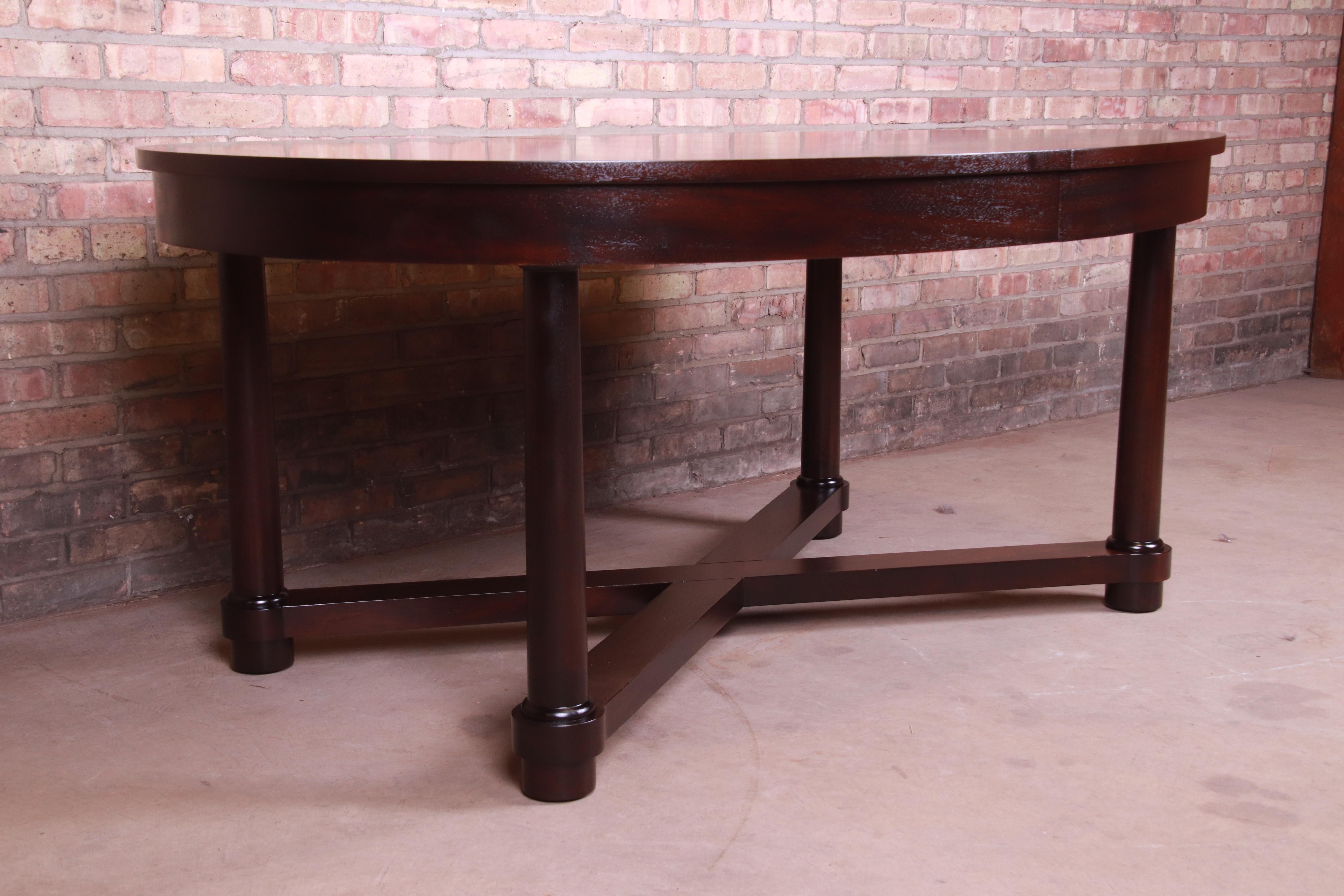 Barbara Barry for Baker Furniture Neoclassical Mahogany Dining Table, Refinished 7