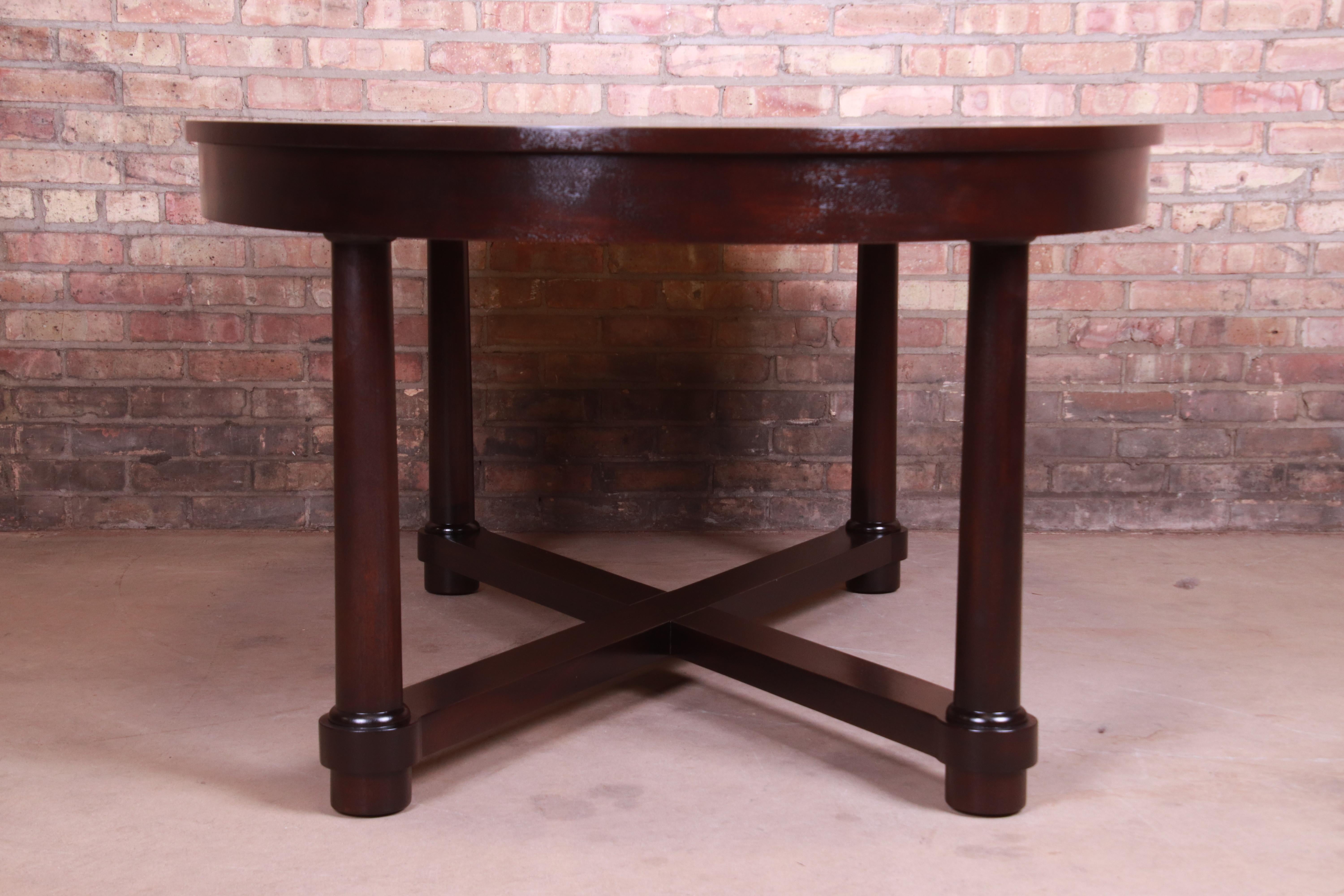 Barbara Barry for Baker Furniture Neoclassical Mahogany Dining Table, Refinished 10