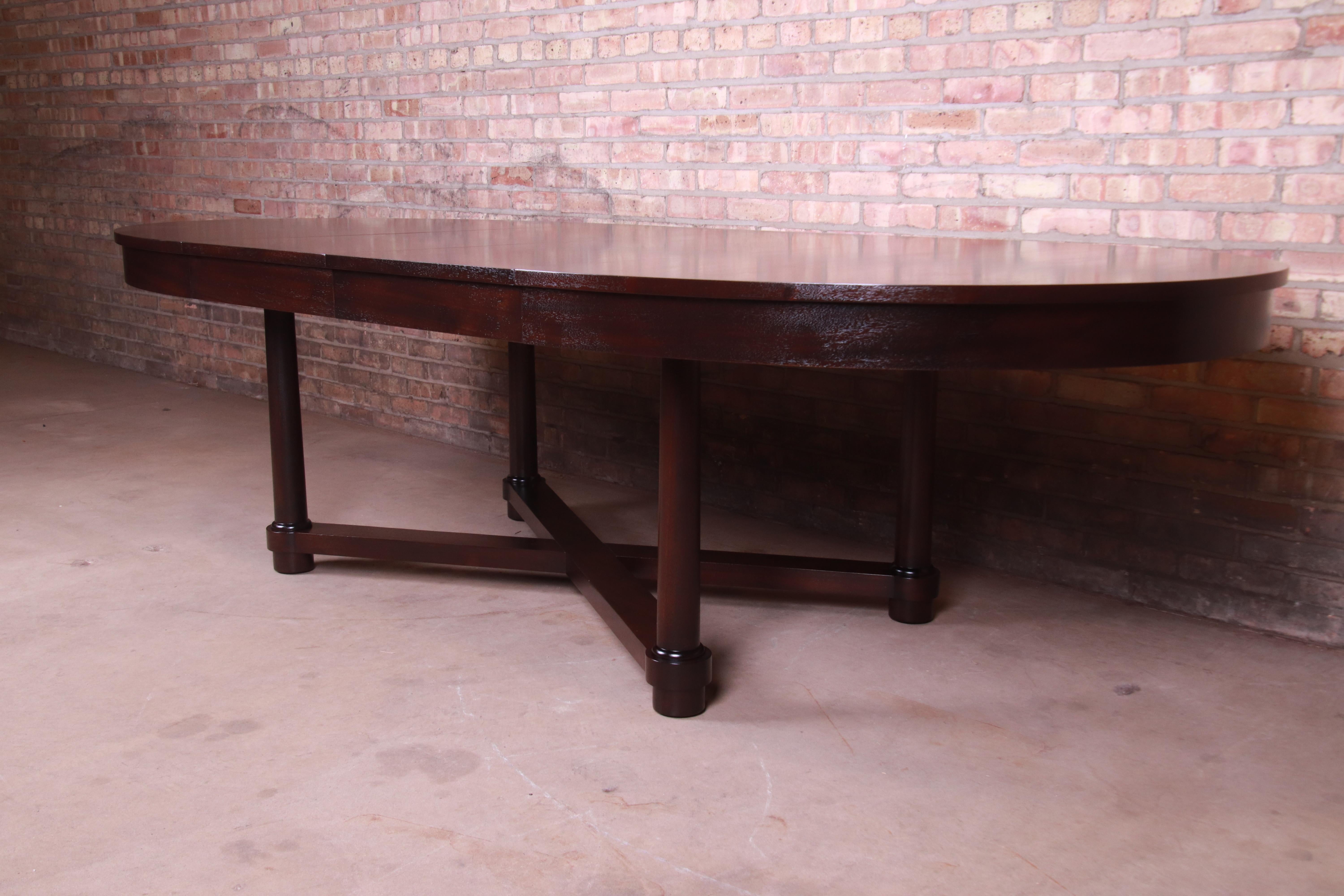 Modern Barbara Barry for Baker Furniture Neoclassical Mahogany Dining Table, Refinished