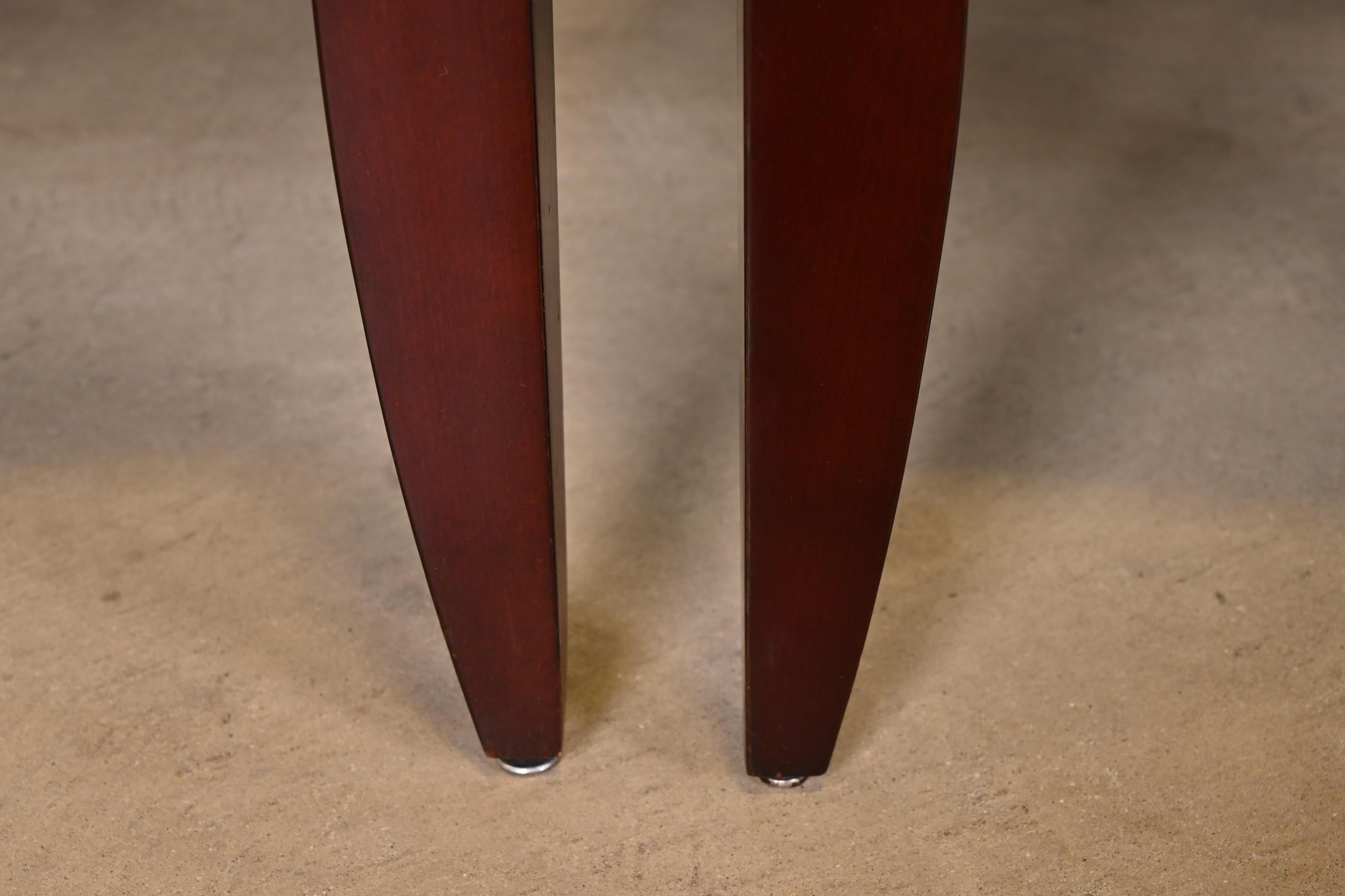 Barbara Barry for Baker Furniture Neoclassical Mahogany Oval Back Dining Chairs 3