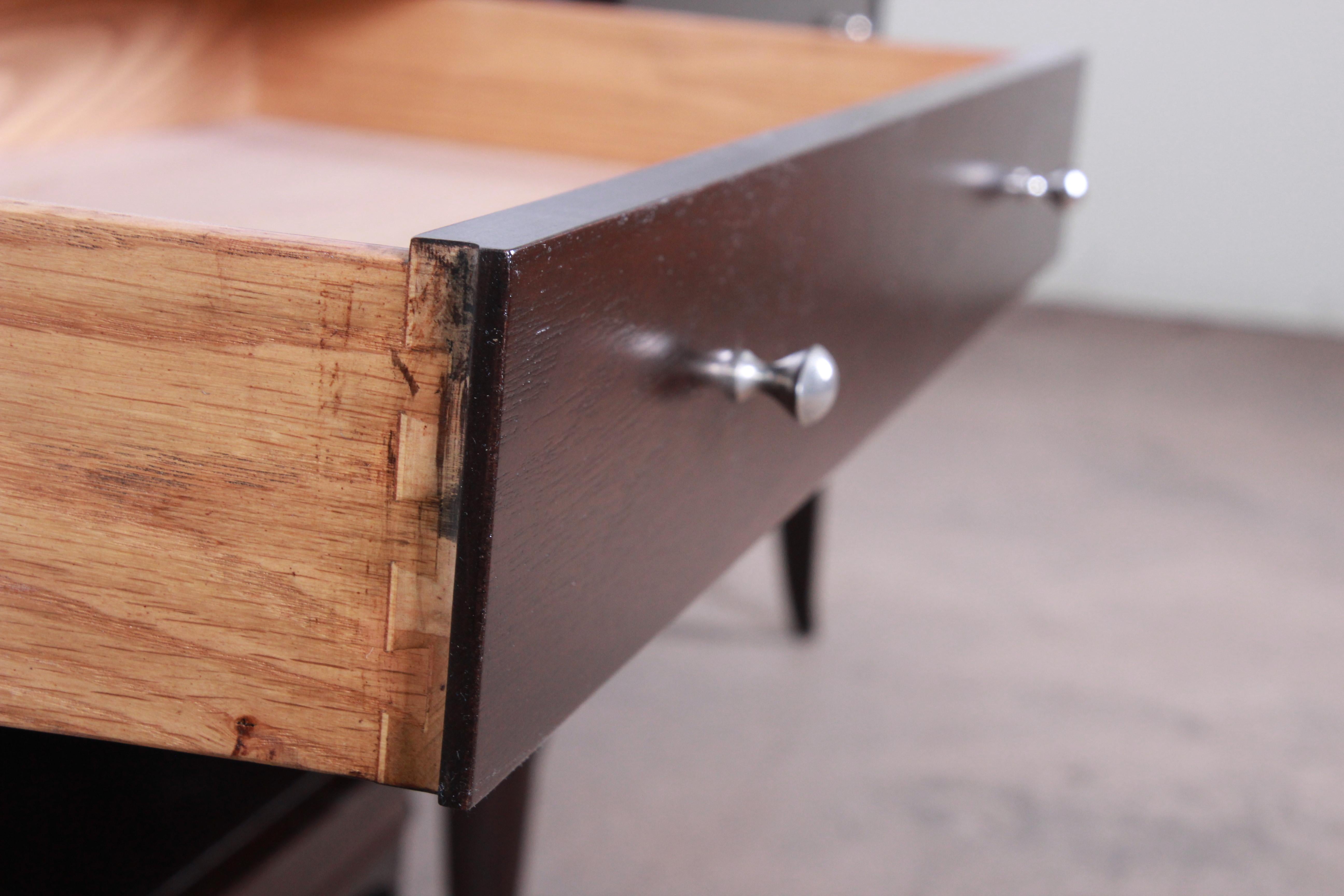 Barbara Barry for Baker Furniture Oversized Mahogany Nightstands, Newly Restored In Good Condition In South Bend, IN