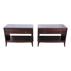Barbara Barry for Baker Furniture Oversized Mahogany Nightstands, Newly Restored