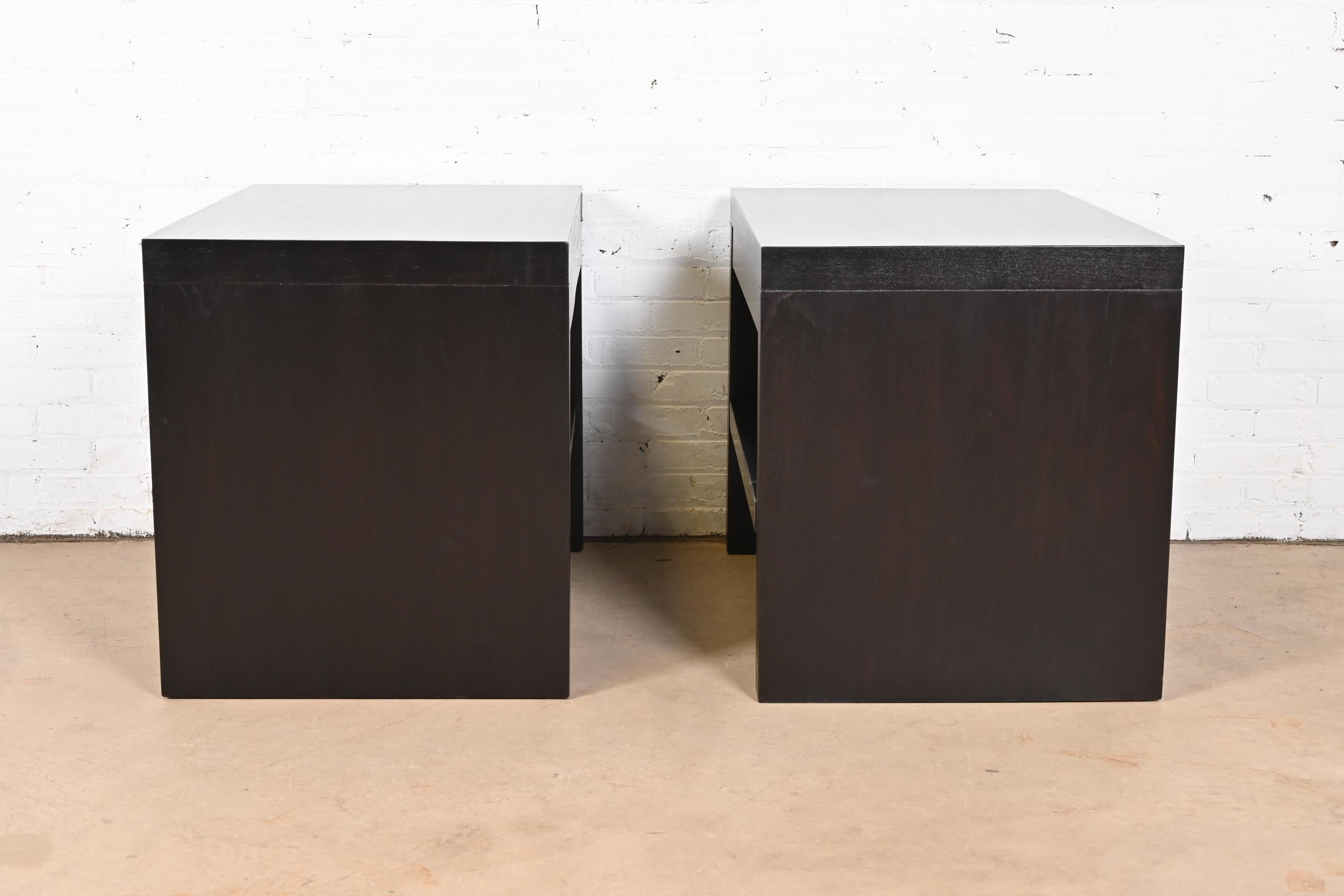 Barbara Barry for Baker Furniture Oversized Mahogany Nightstands, Refinished 4