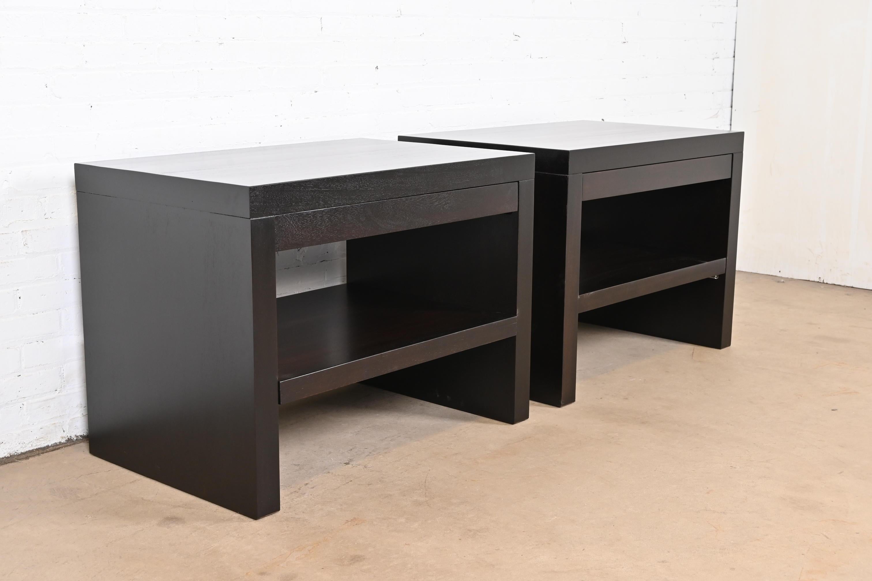 Modern Barbara Barry for Baker Furniture Oversized Mahogany Nightstands, Refinished