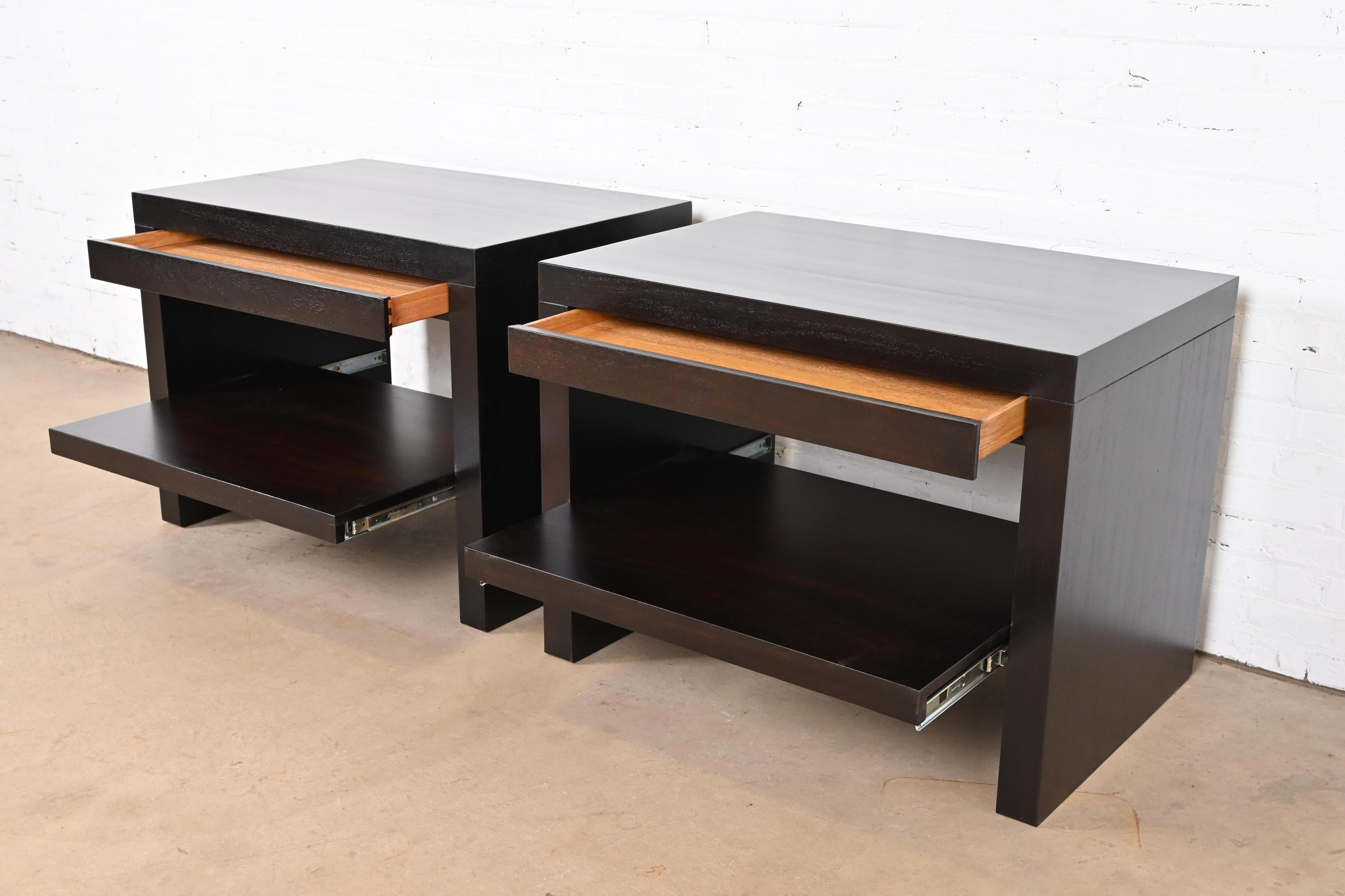 20th Century Barbara Barry for Baker Furniture Oversized Mahogany Nightstands, Refinished
