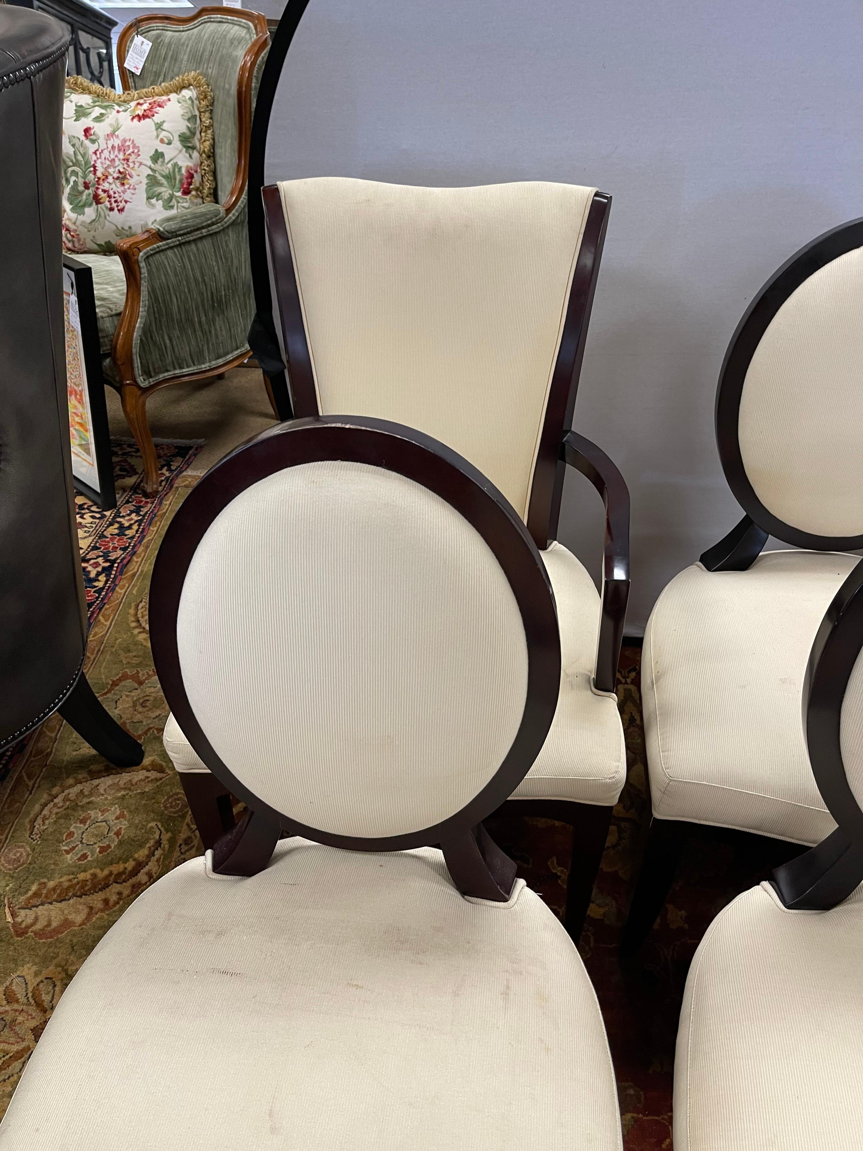 Textile Barbara Barry for Baker Furniture Set of Eight Matching Dining Room Chairs Set