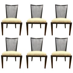 Barbara Barry for Baker Furniture Set of Six Slat Back Dining Room Chairs