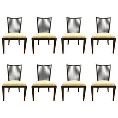 Barbara Barry for Baker Furniture Slat Back Dining Room Chairs, Set of Eight