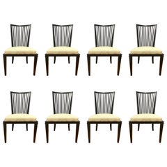 Barbara Barry for Baker Furniture Slat Back Dining Room Chairs, Set of Eight