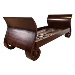 Barbara Barry for Baker Furniture Style Biedermeier Mahogany Twin Size Bed Barbara Barry for Baker Furniture Style Biedermeier Mahogany Twin Size Bed