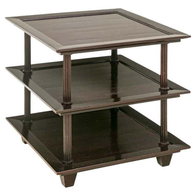 Donghia Madrid Espresso Square Side Table On Casters For Sale at 1stDibs