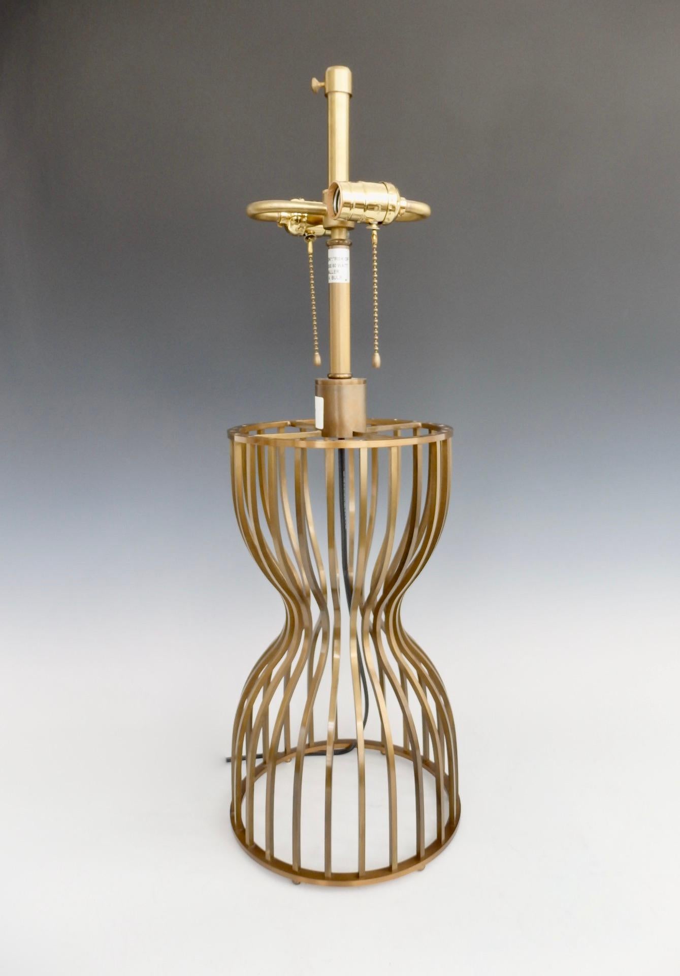 Mid-Century Modern Barbara Barry for Baker Italian Bronze Hourglass Form Table Lamp For Sale