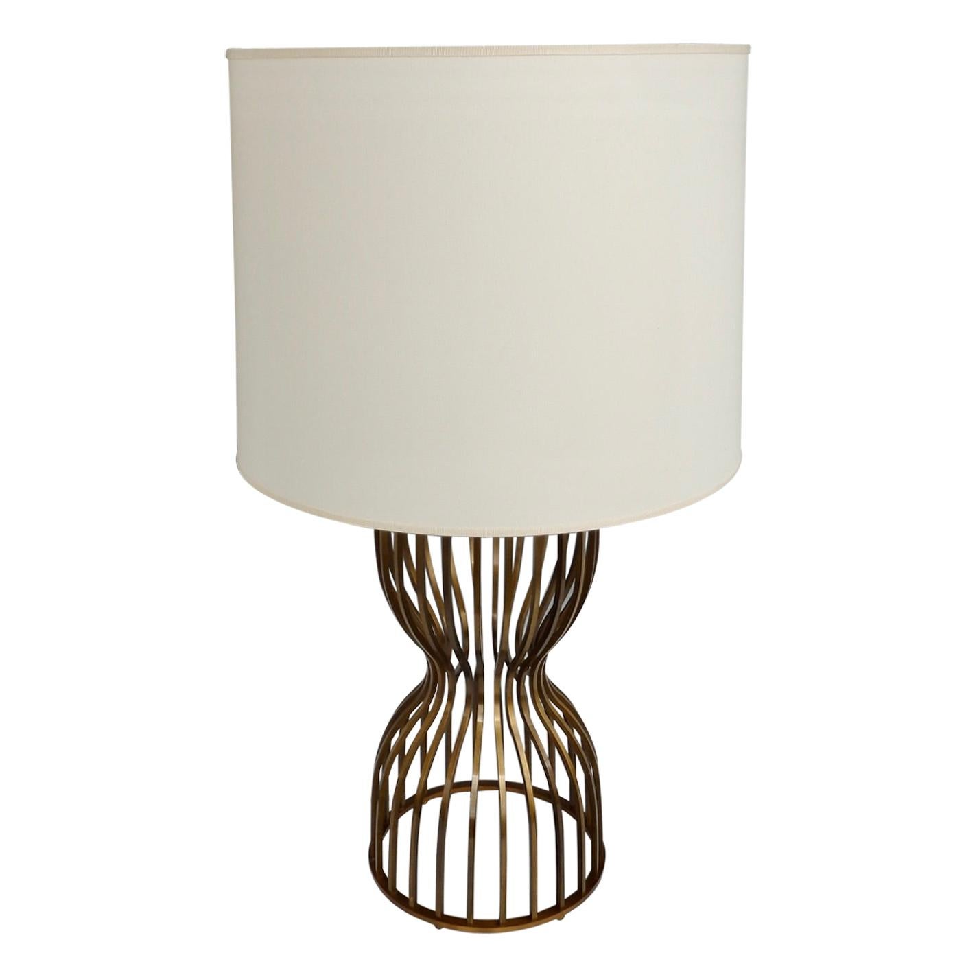 Barbara Barry for Baker lampe de bureau italienne en bronze en forme de sablier en vente