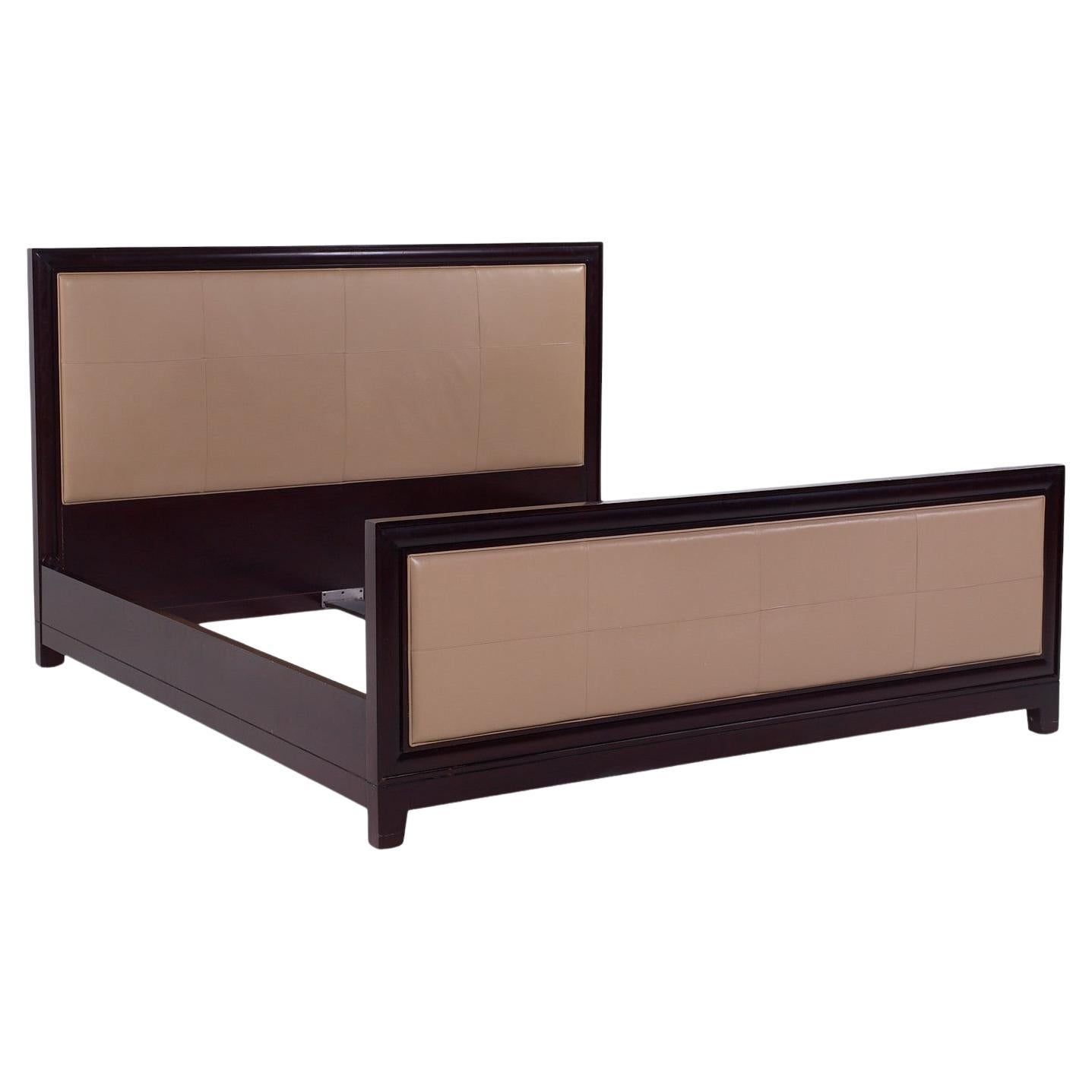 Barbara Barry for Baker Leather and Mahogany King Bed