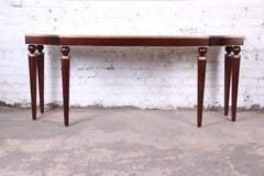 Barbara Barry for Baker Mahogany and Gold Gilt Console or Sofa Table, Restored