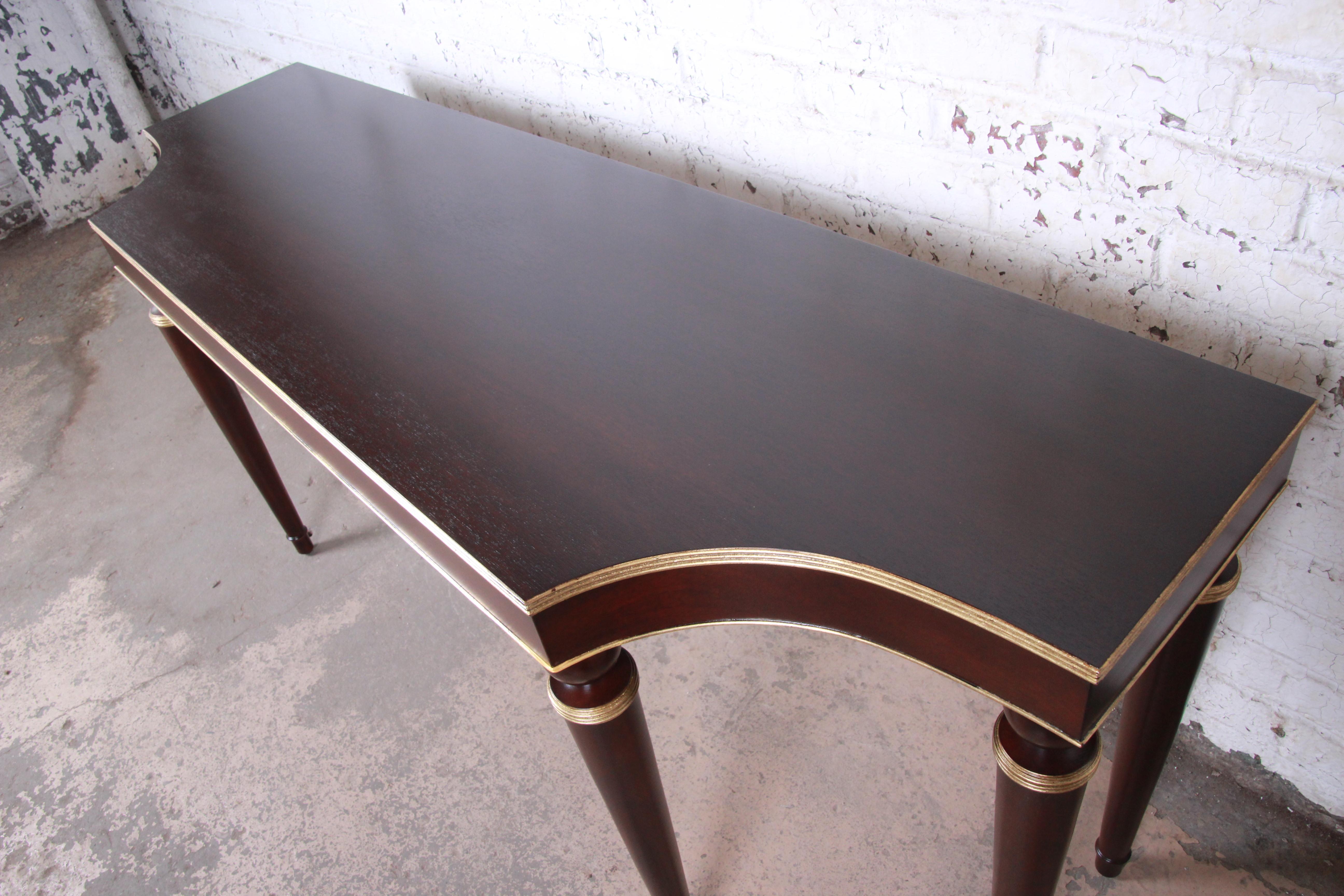Barbara Barry for Baker Mahogany and Gold Gilt Console or Sofa Table, Restored 2