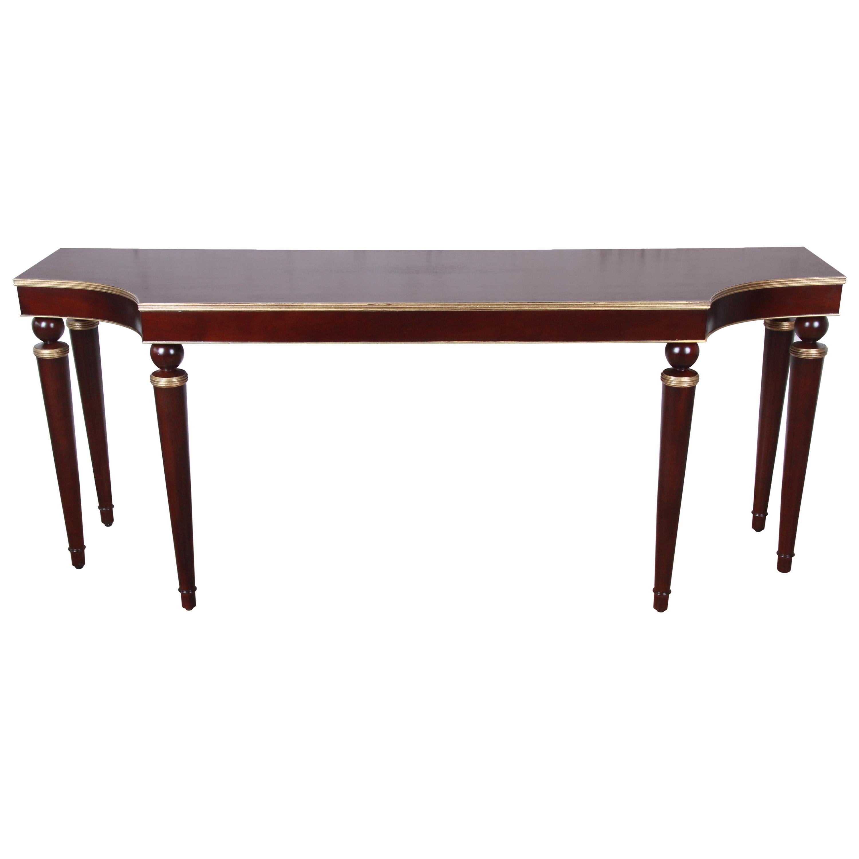 Barbara Barry for Baker Mahogany and Gold Gilt Console or Sofa Table, Restored
