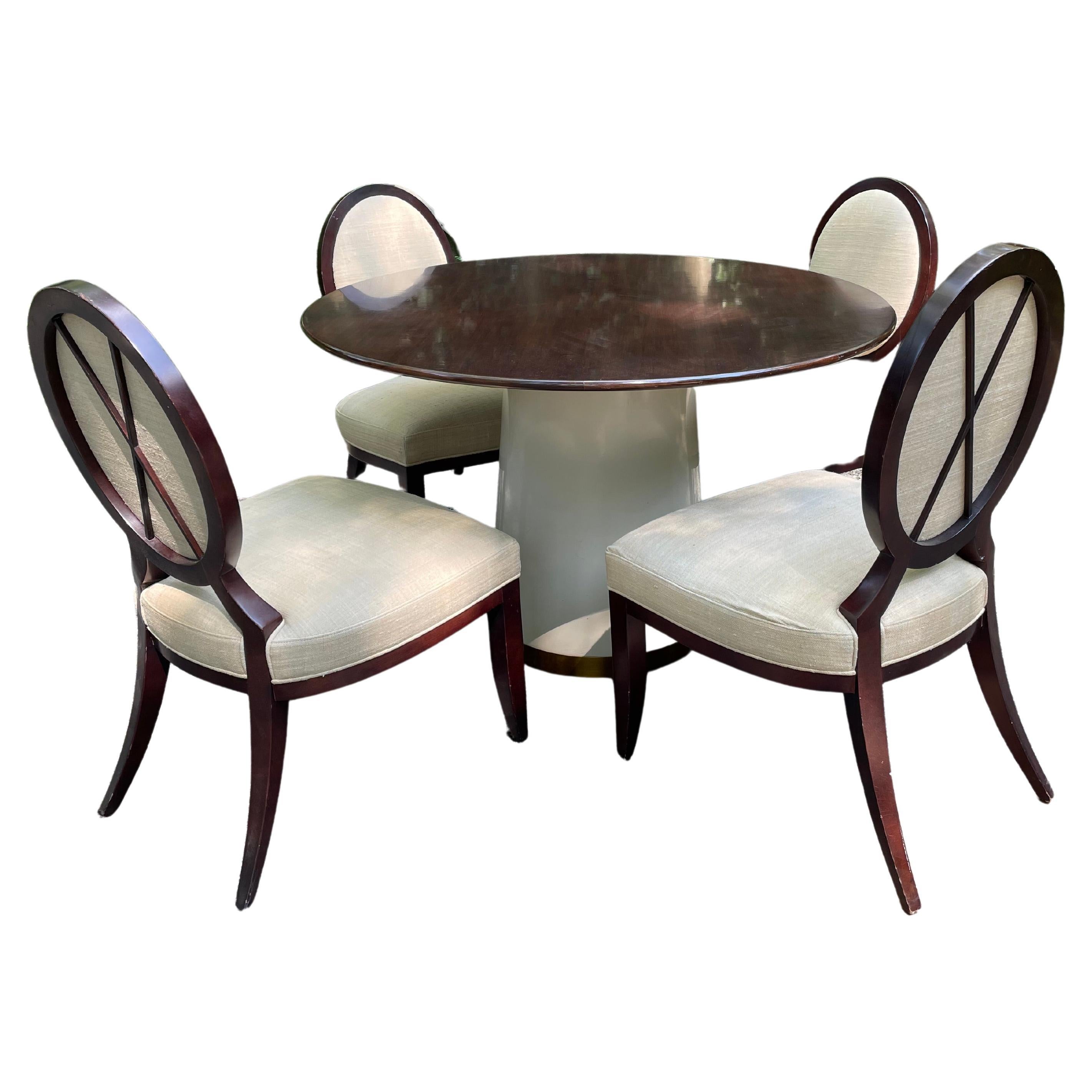 Baker Furniture Mahogany Dining Room Set Table and Ten Chairs at