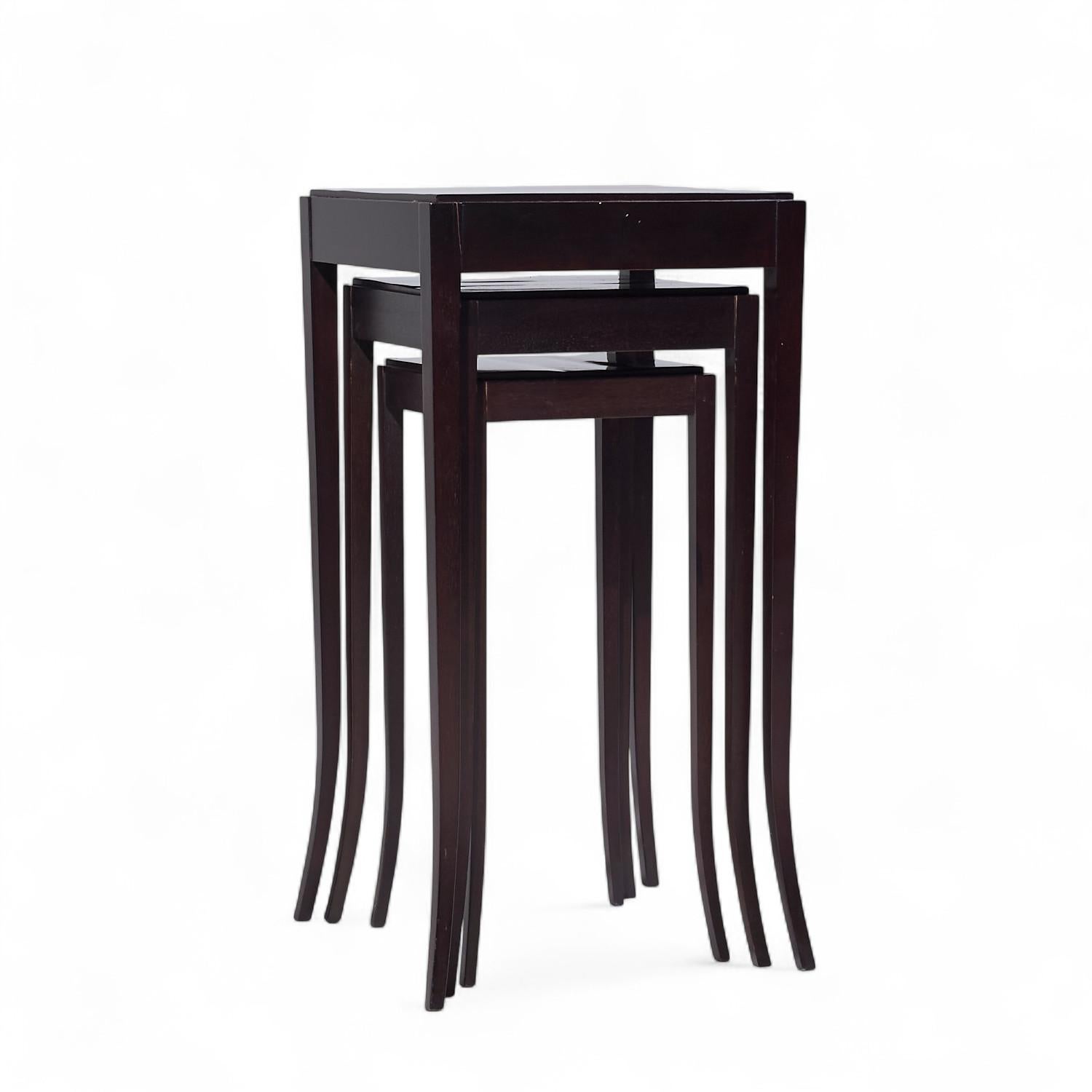 Modern Barbara Barry for Baker Mahogany Nesting Tables - Set of 3 For Sale