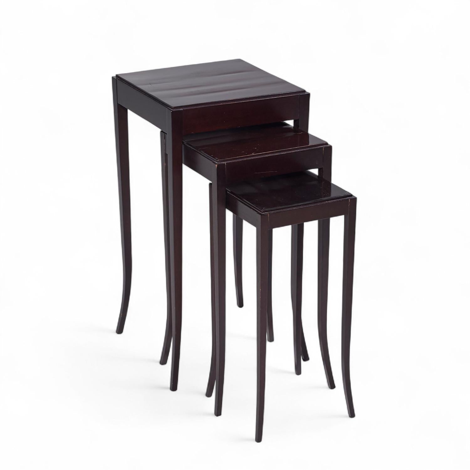 20th Century Barbara Barry for Baker Mahogany Nesting Tables - Set of 3 For Sale