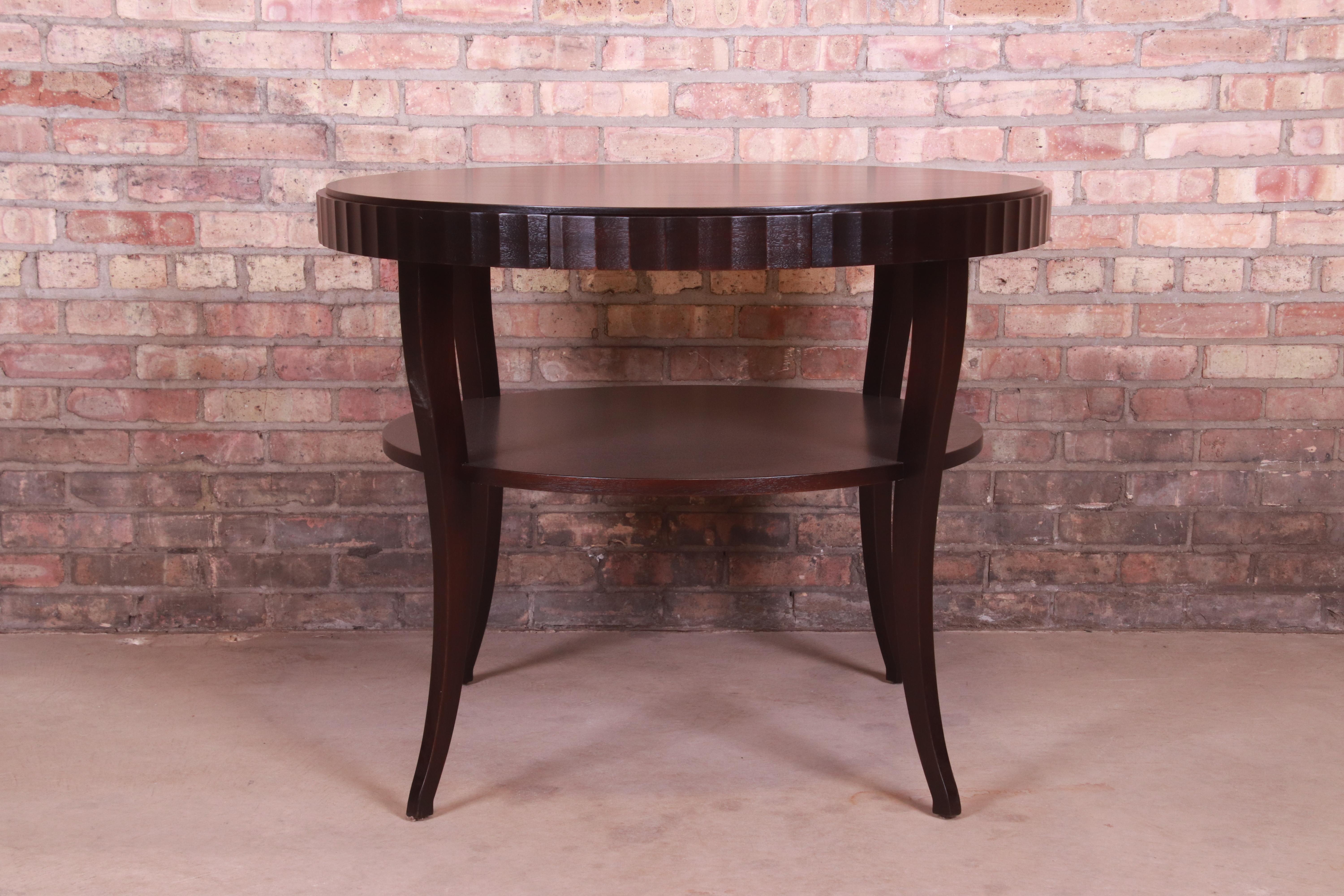 American Barbara Barry for Baker Mahogany Two-Tier Center Table, Newly Refinished For Sale