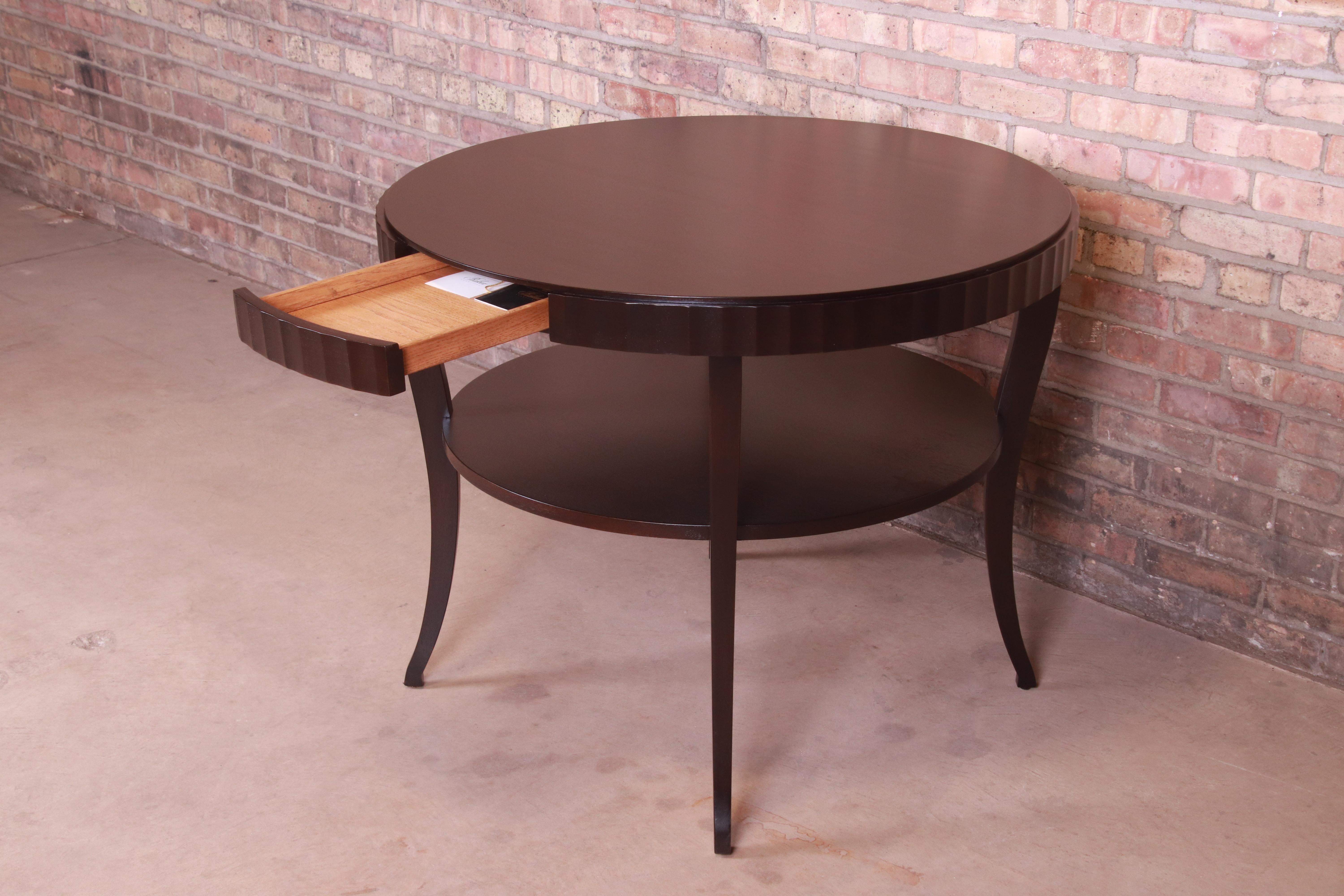 Barbara Barry for Baker Mahogany Two-Tier Center Table, Newly Refinished 1