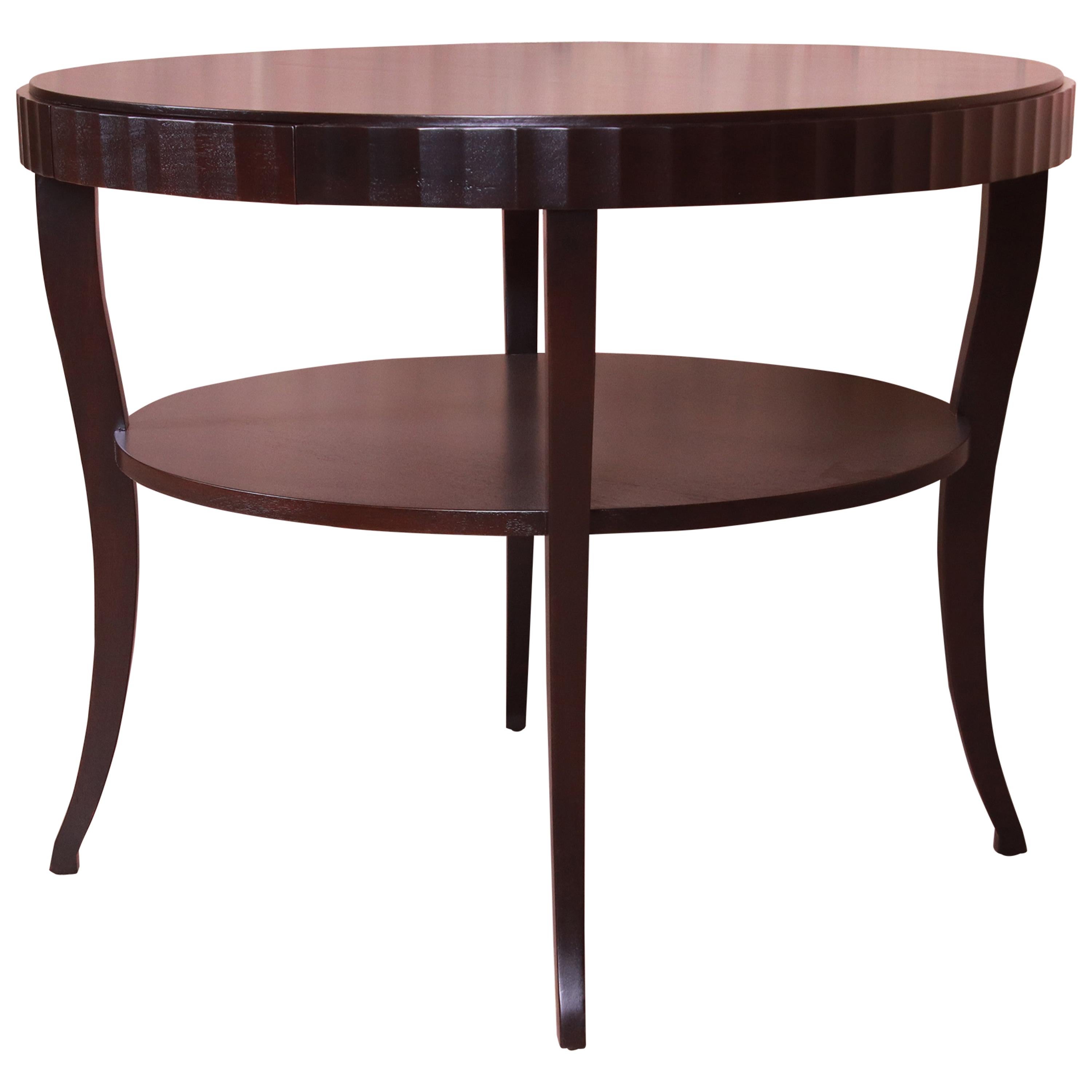 Barbara Barry for Baker Mahogany Two-Tier Center Table, Newly Refinished