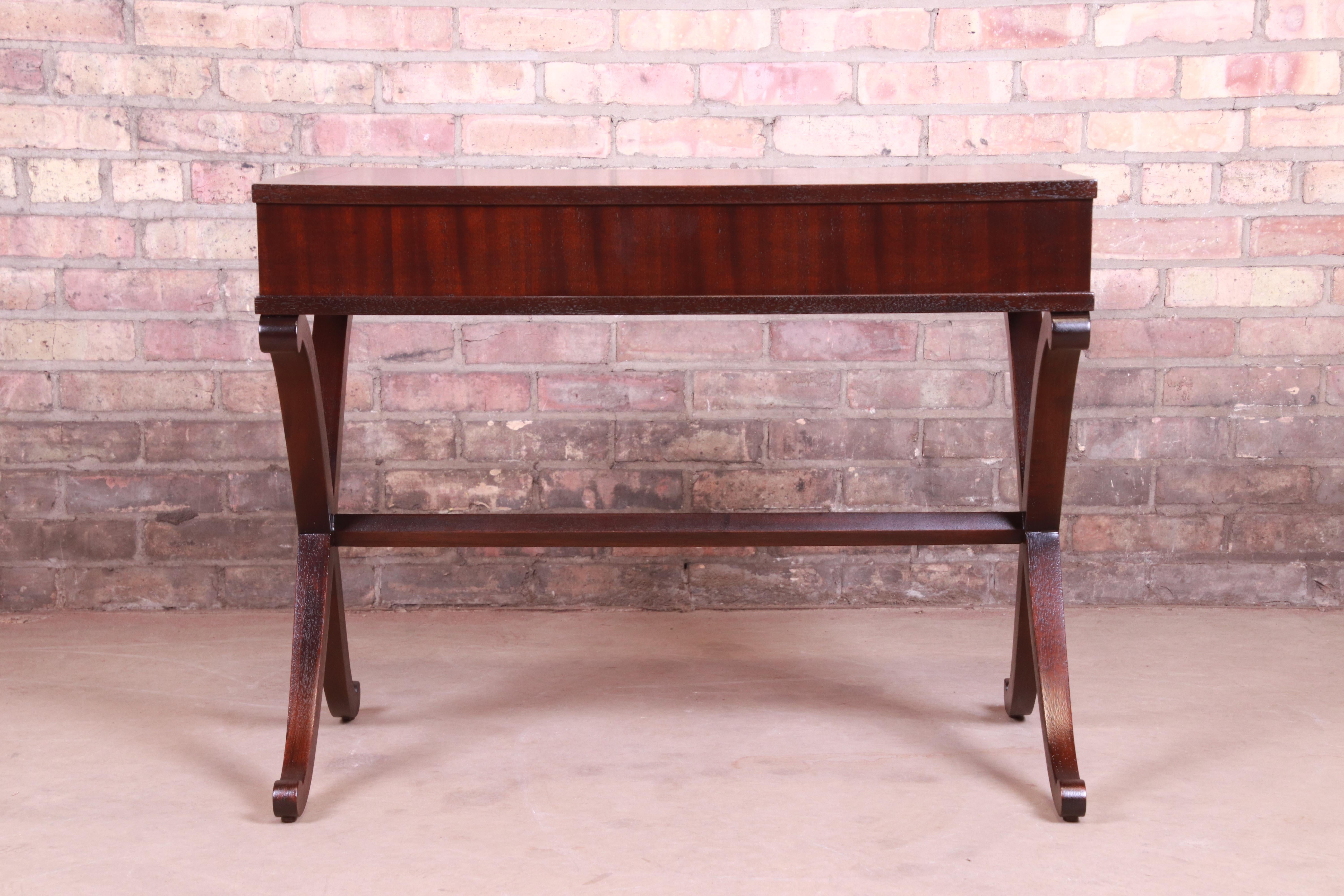Barbara Barry for Baker Mahogany Writing Desk or Console, Newly Refinished For Sale 5