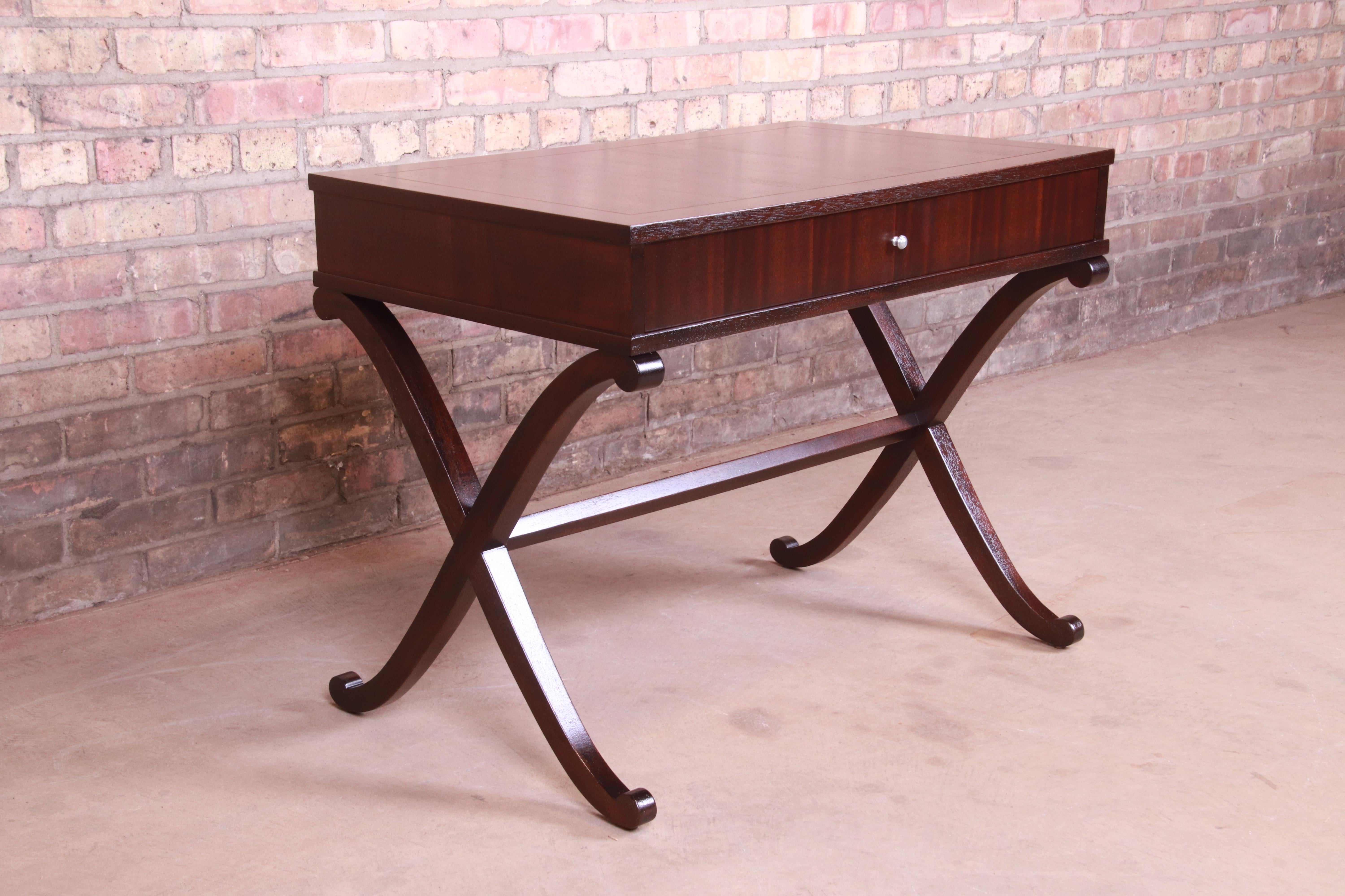 American Barbara Barry for Baker Mahogany Writing Desk or Console, Newly Refinished For Sale