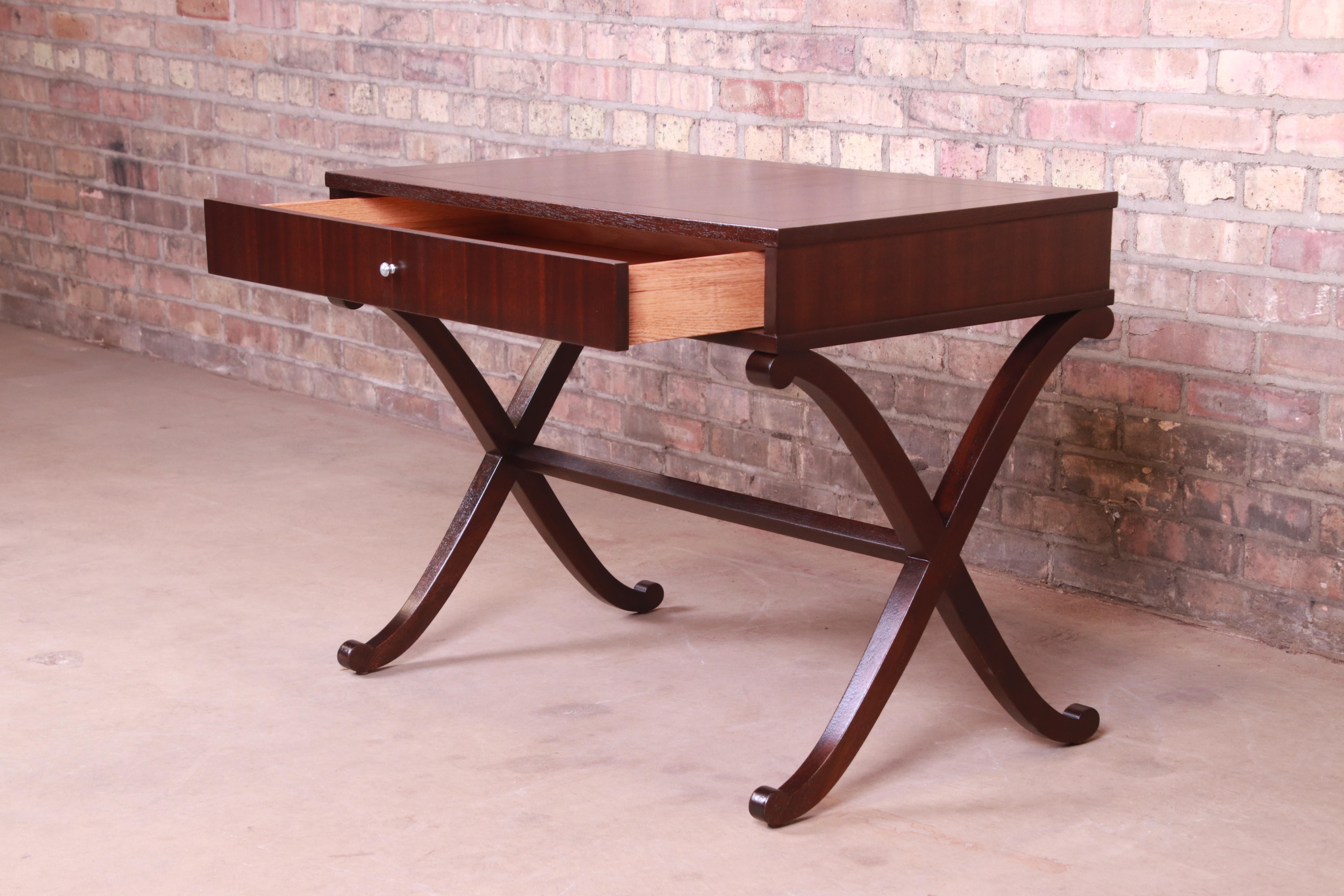 Late 20th Century Barbara Barry for Baker Mahogany Writing Desk or Console, Newly Refinished For Sale